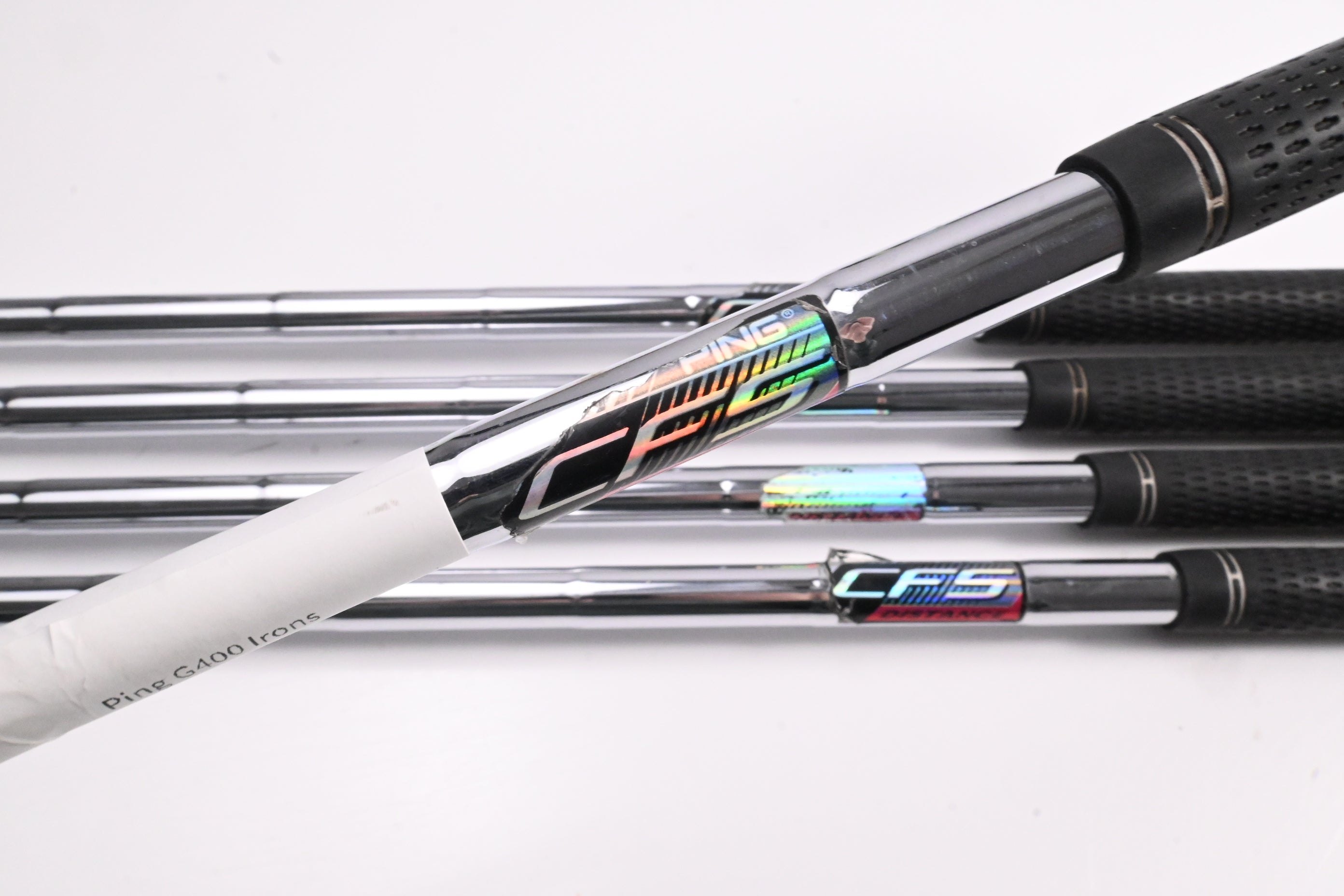 Ping G400 Irons / 7-PW+SW / Blue Dot / Regular Flex Ping CFS Distance Shafts