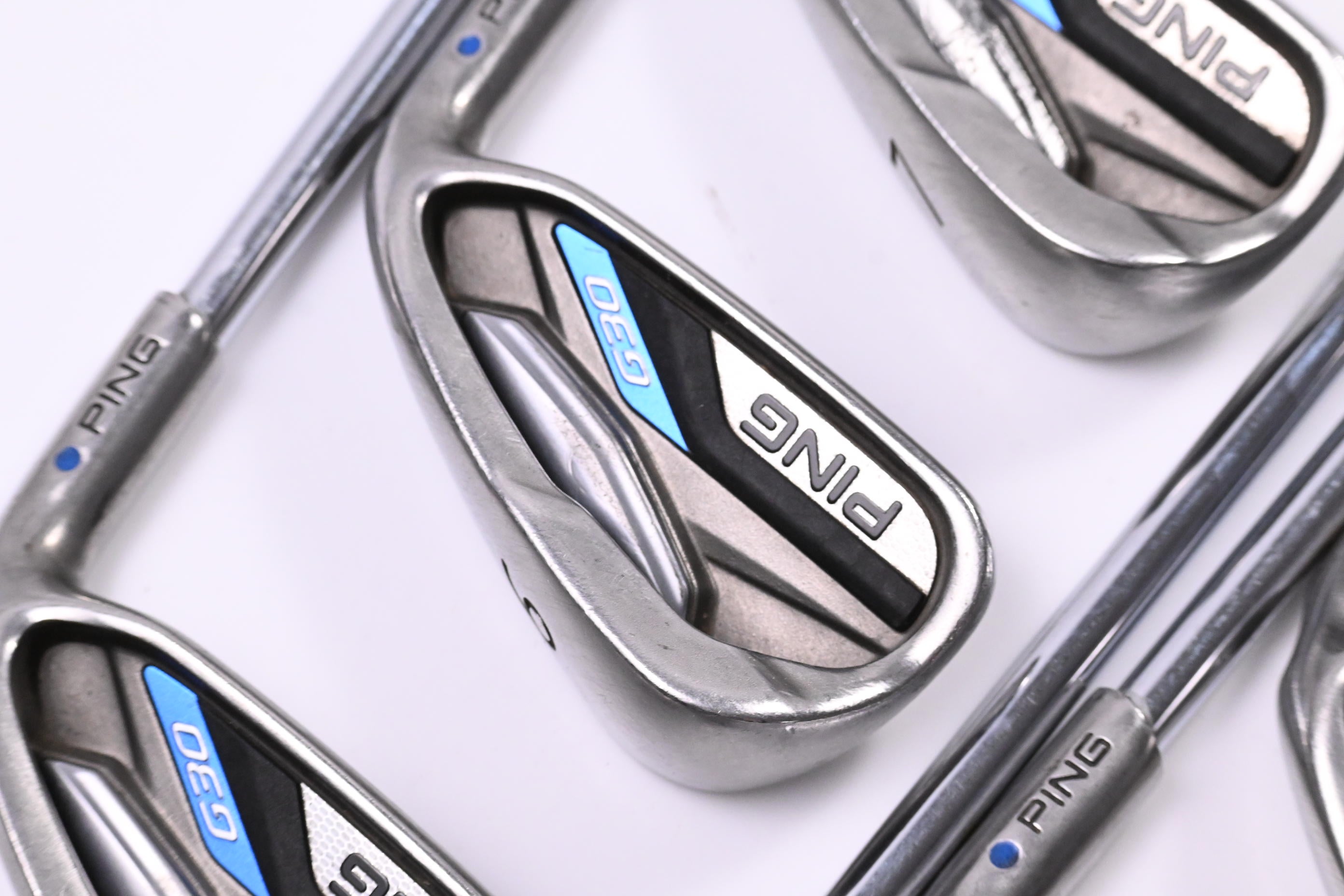 Ping G30 Irons / 5-PW+SW / Blue Dot / Stiff Flex Ping CFS Distance Shafts