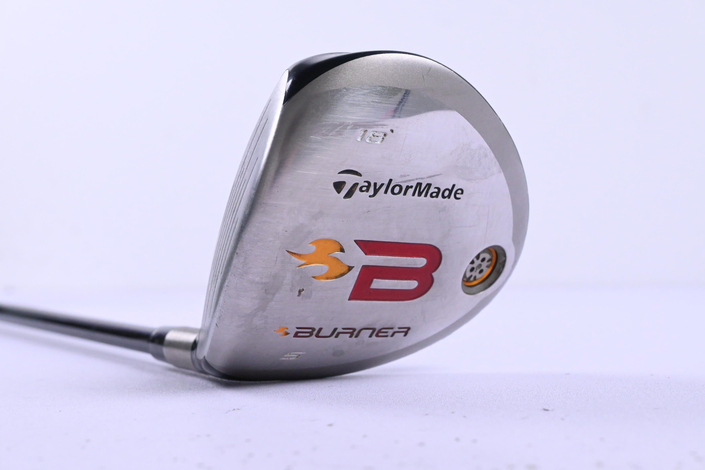Left Hand Taylormade Burner 2008 #5 Wood / 18 Degree / Stiff Flex Reax 49 Shaft