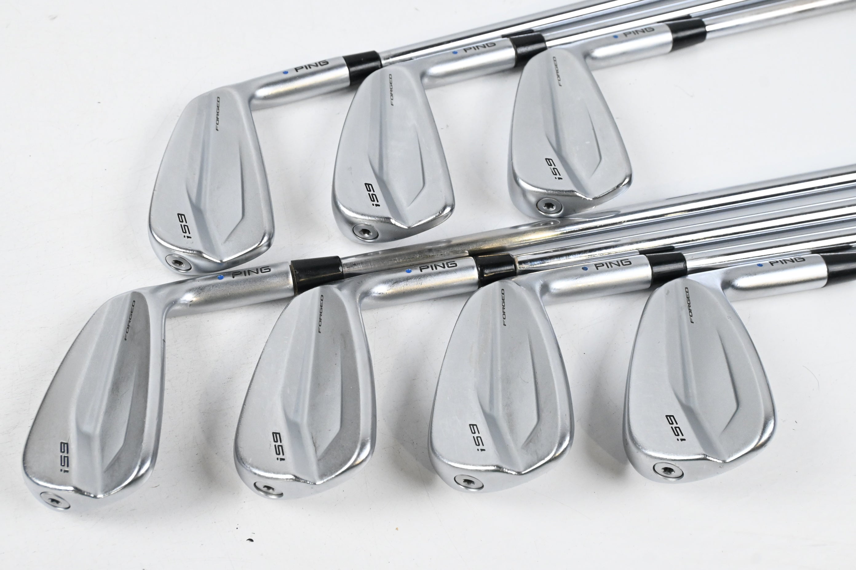 Ping i59 Irons / 4-PW / Blue Dot / Regular+ Flex Project X Rifle Shafts