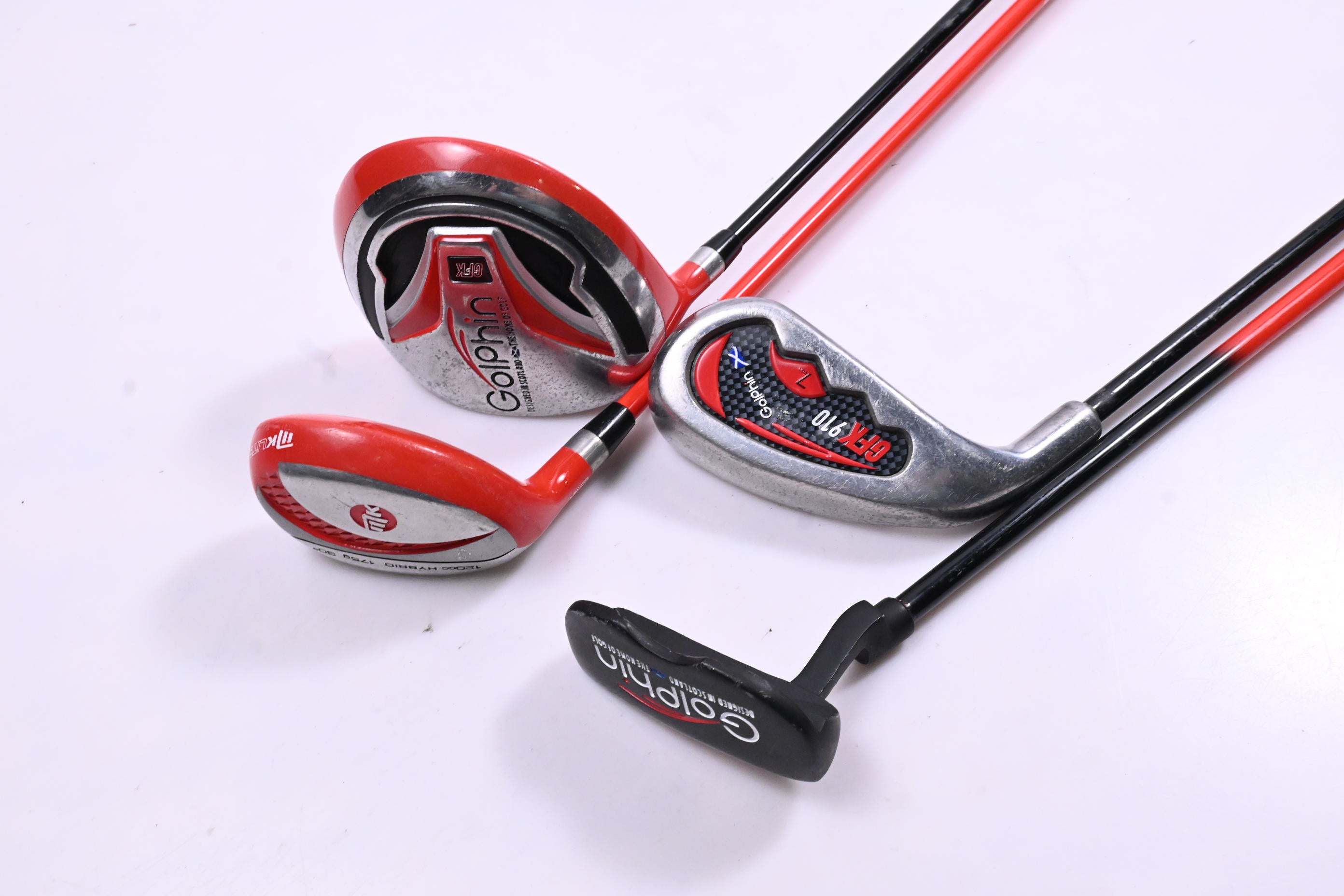 Junior Left Hand Golphin GFK 910 Package Set / Woods, Iron, Putter, Bag