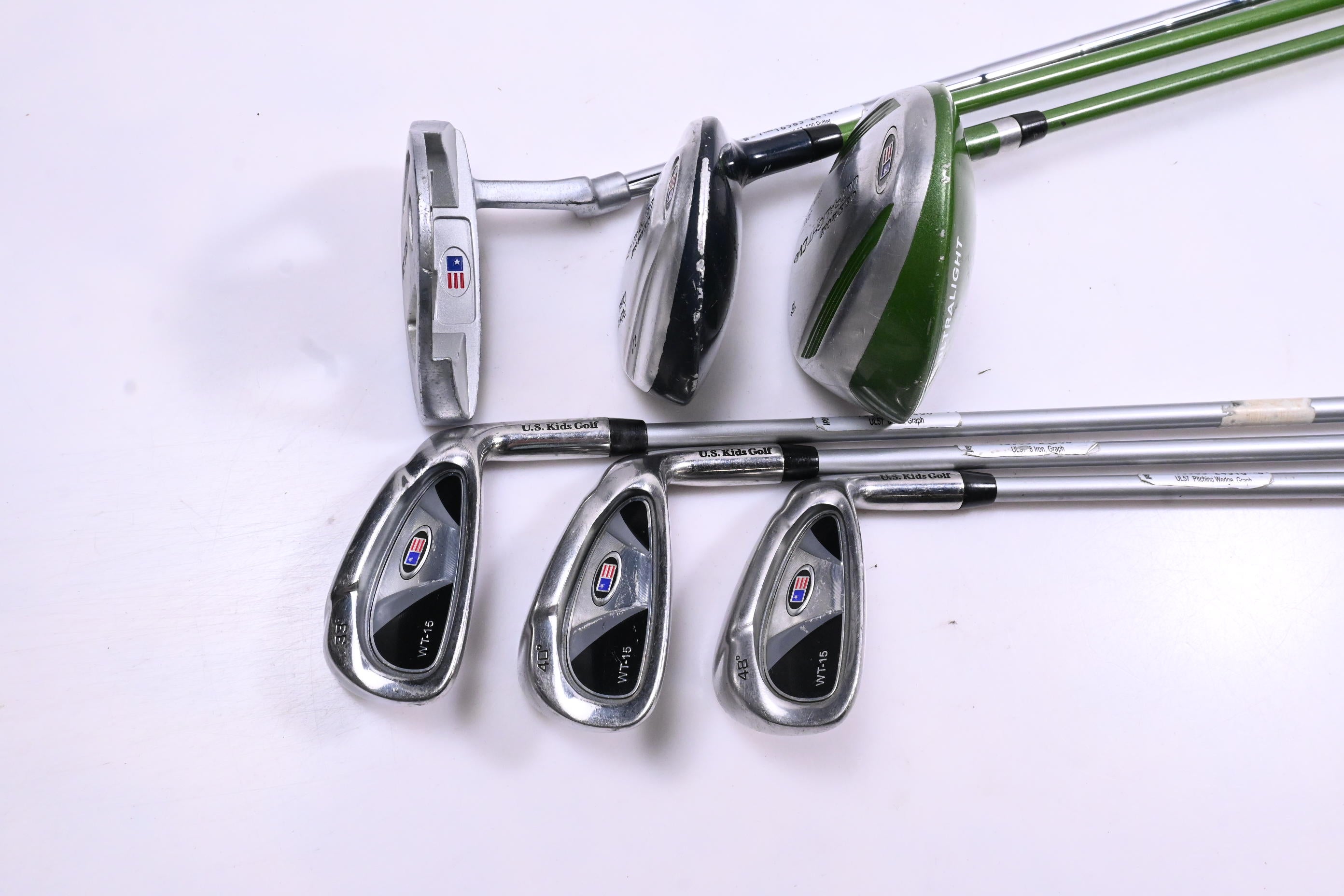 Junior US Kids WT-15 Package Set / Woods, Irons, Putter, Bag