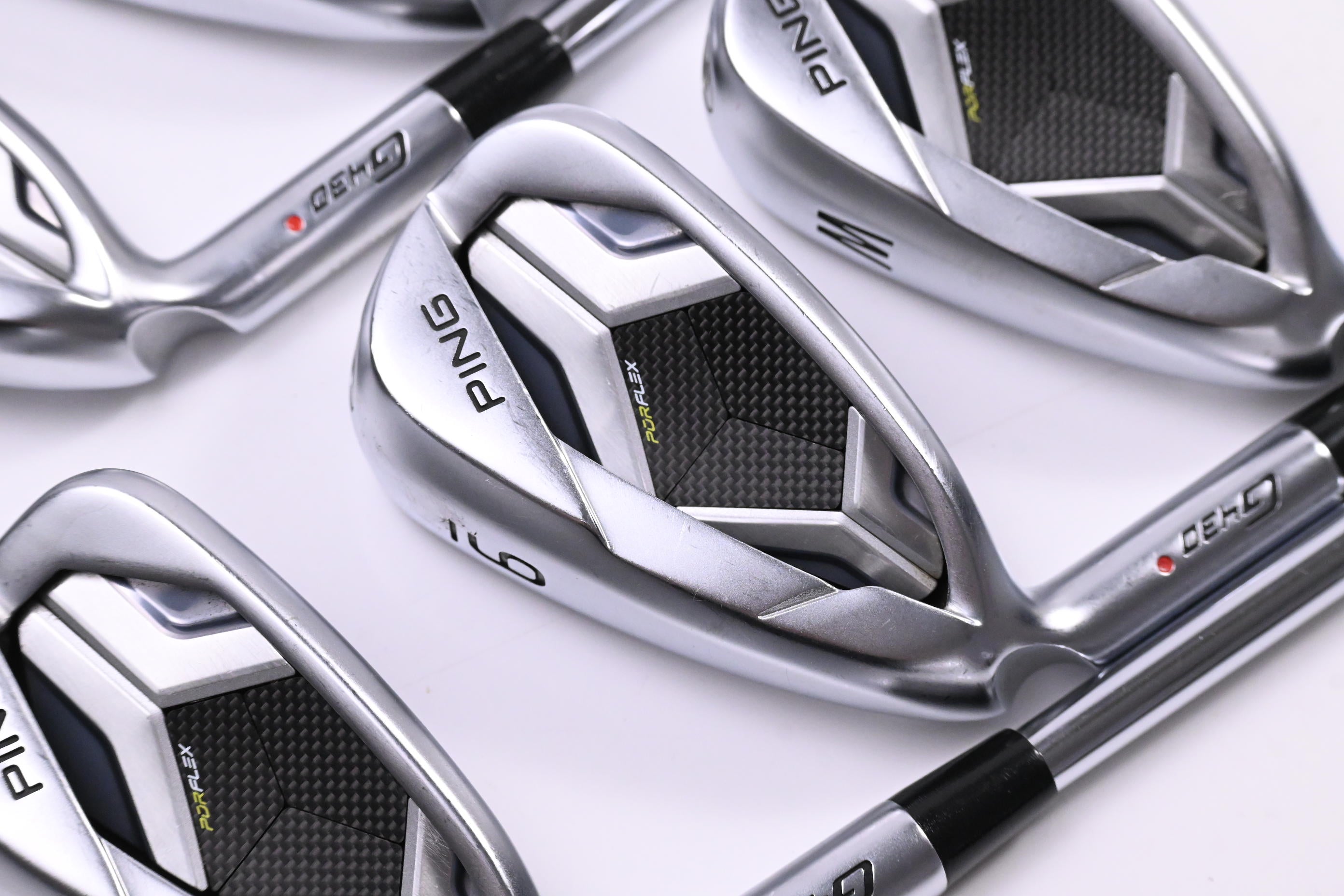 Left Hand Ping G430 Irons / 6-PW / Red Dot / Regular Flex Ping AWT 2.0 Shafts