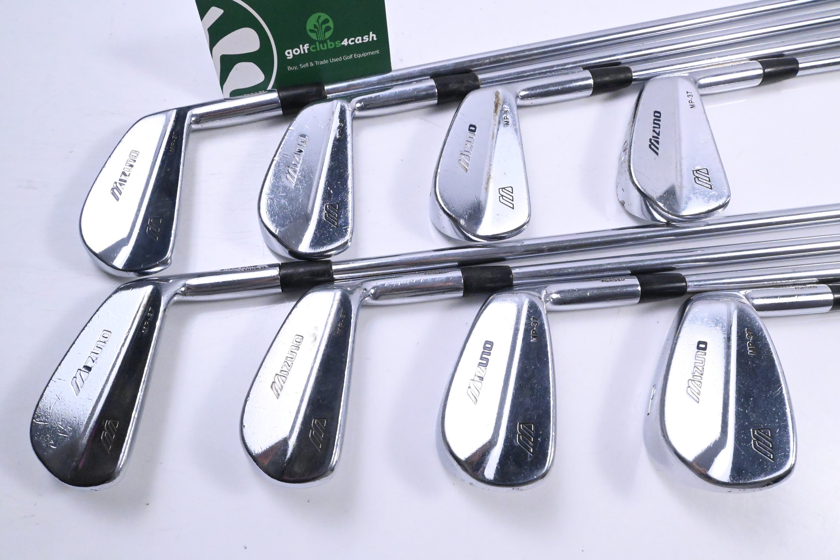 Mizuno MP-37 Irons / 2-PW / Regular Flex Dynamic Gold R300 Shafts / No 9 Iron