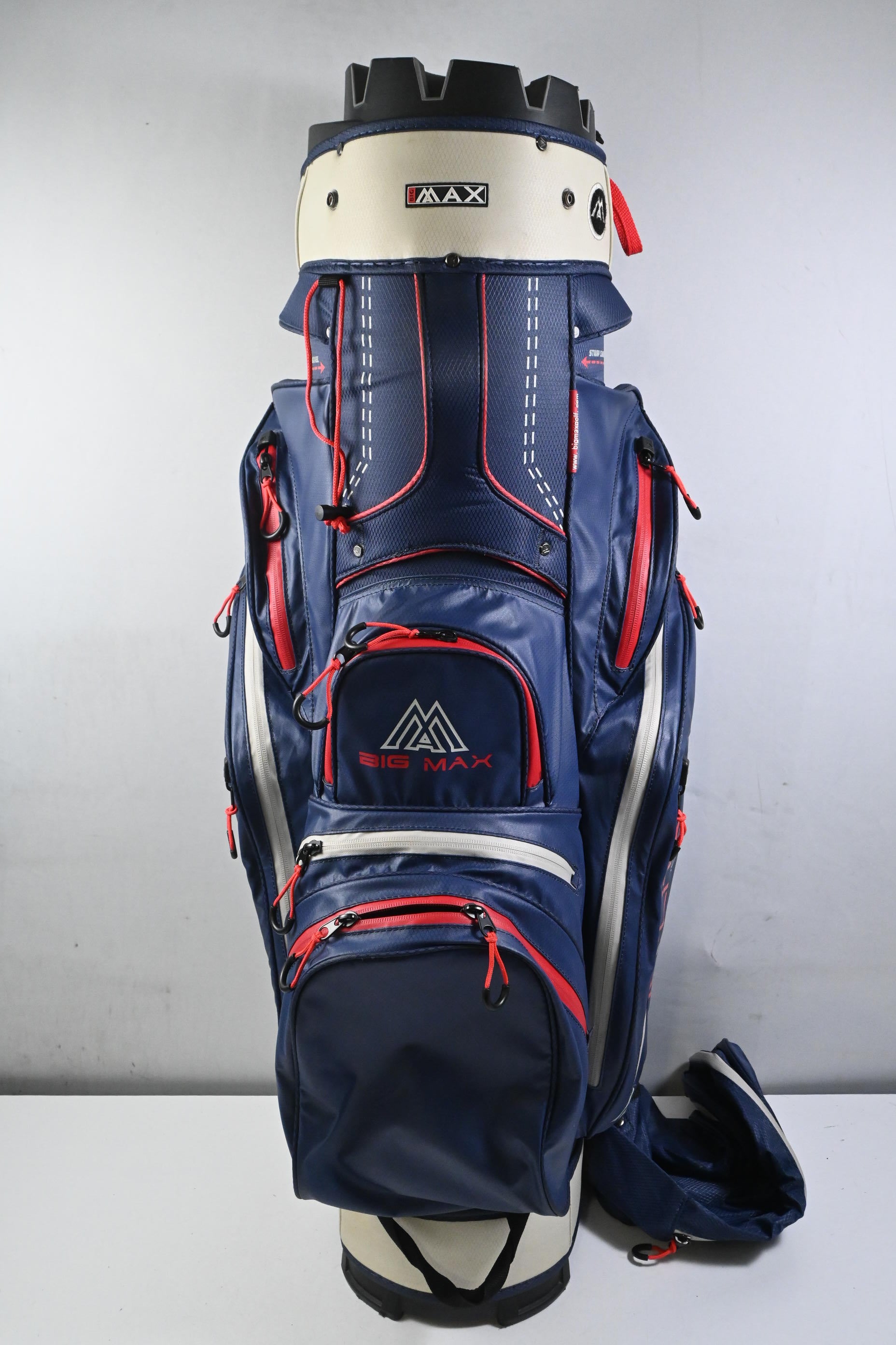 Big Max Dri Lite Silencio Cart Bag / 14-Way Divider / Blue, Red & White