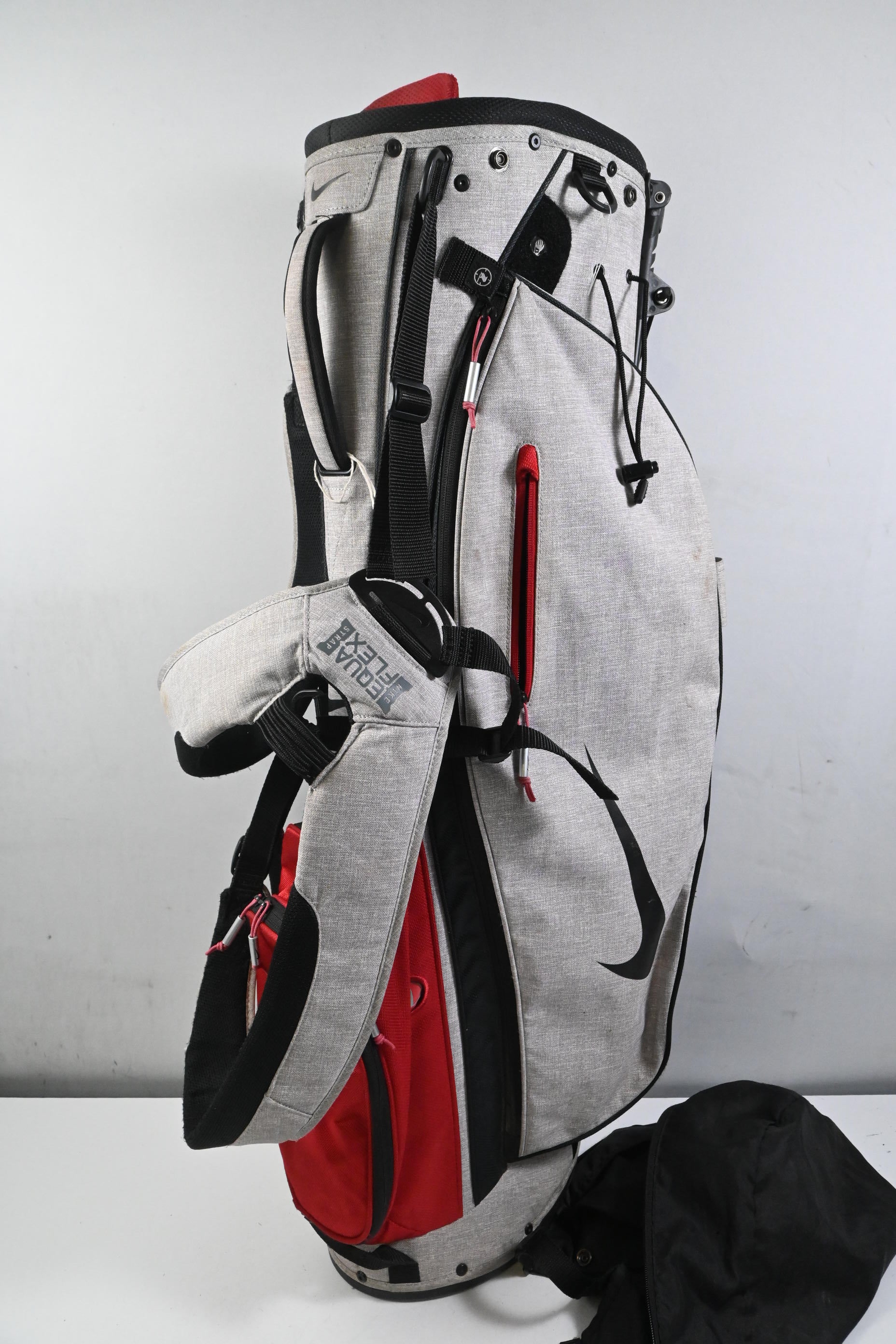 Nike Lite Stand Bag / 5-Way Divider / Grey, Red & Black