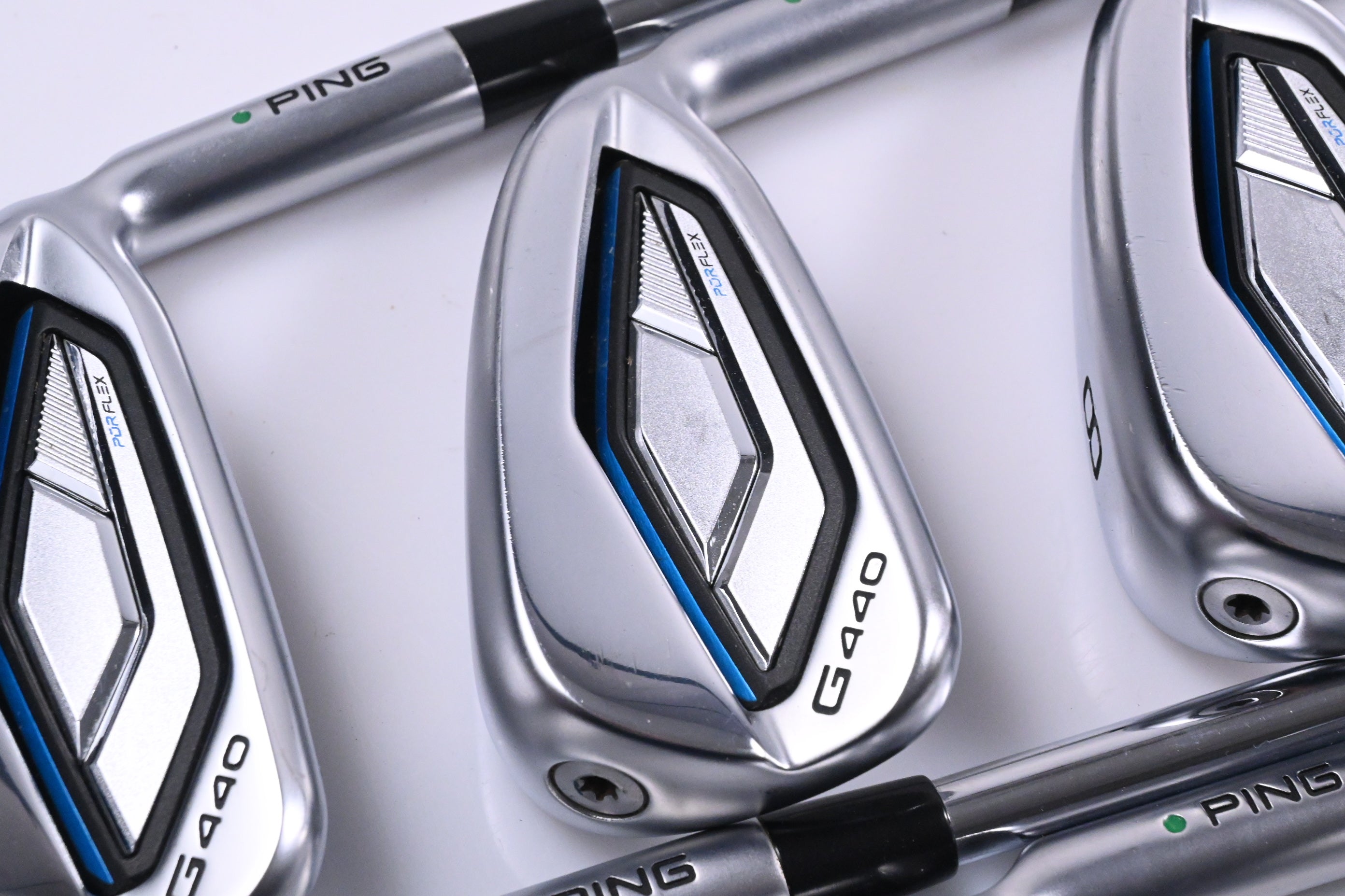 Ping G440 Irons / 6-PW+UW / Green Dot / Stiff Flex Ping AWT 3.0 Shafts