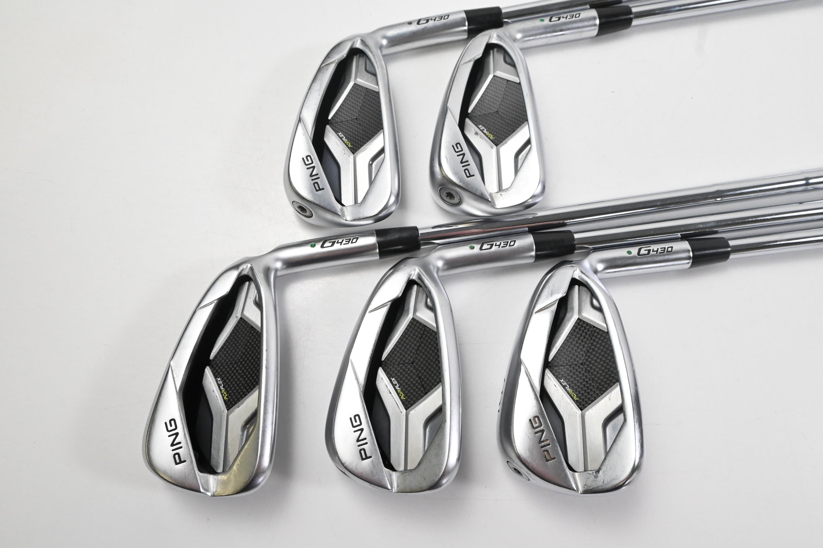 Ping G430 Irons / 5-9i / Green Dot / X Flex Dynamic Gold X100 Shafts