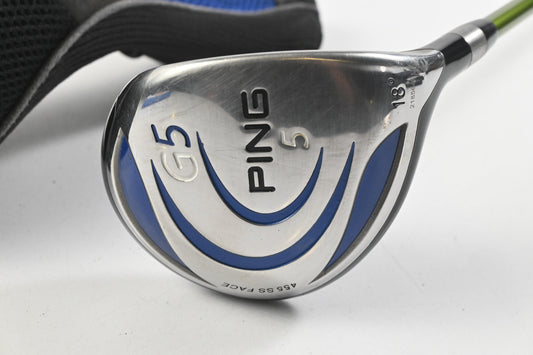 Ping G5 #5 Wood / 18 Degree / Regular Flex Aldila NV Green 75 Shaft