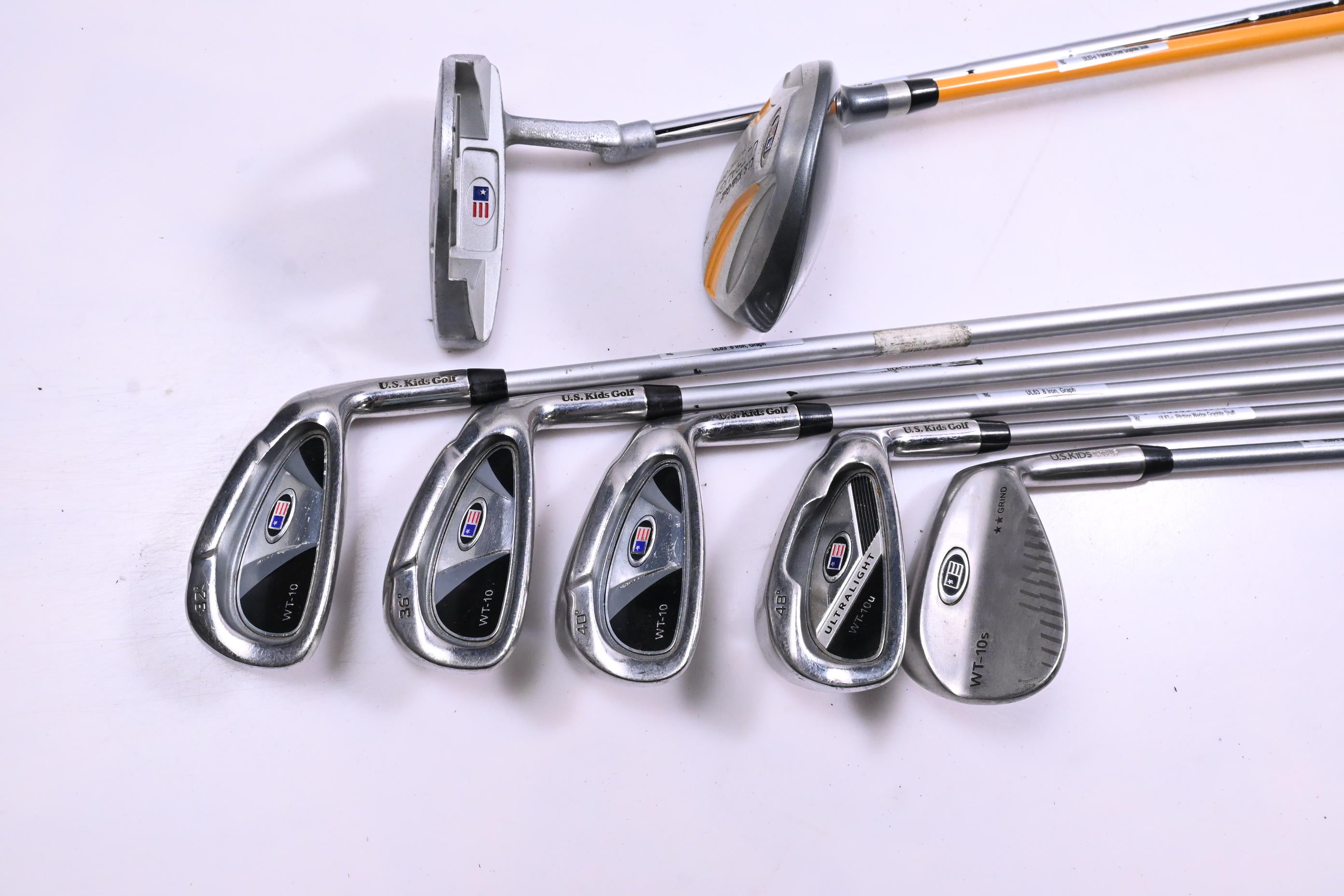 Junior US Kids Ultralight WT-10 Package Set / Woods, Irons, Putter, Bag