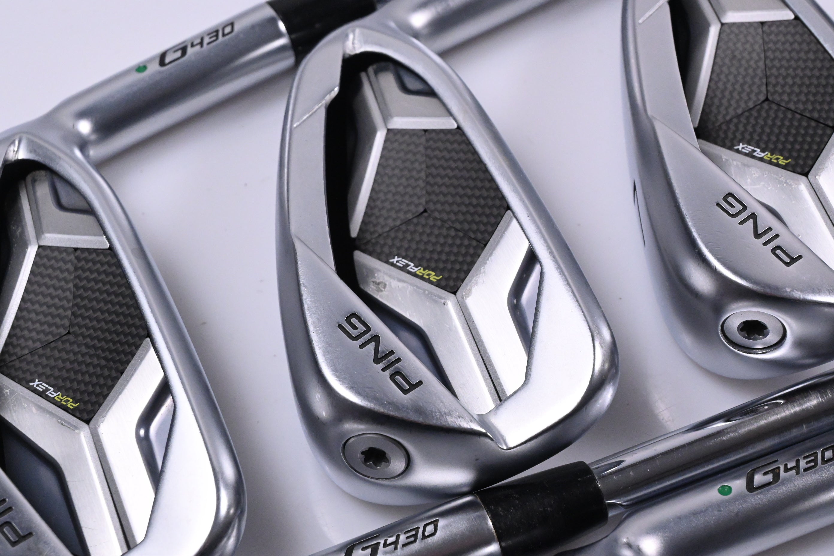 Ping G430 Irons / 5-PW / Green Dot / Stiff Flex Dynamic Gold 120 S300 Shafts