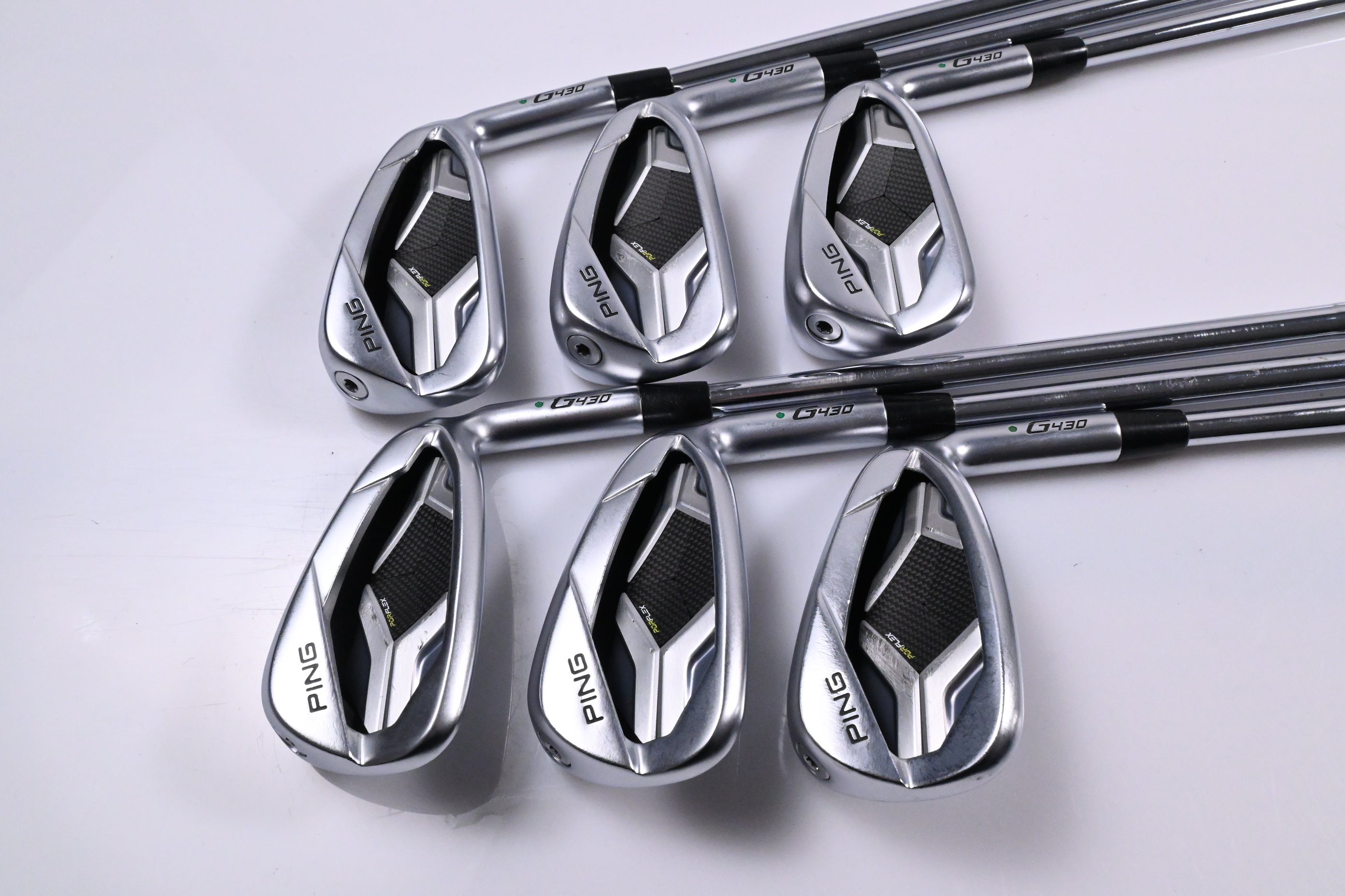 Ping G430 Irons / 5-PW / Green Dot / Stiff Flex Dynamic Gold 120 S300 Shafts