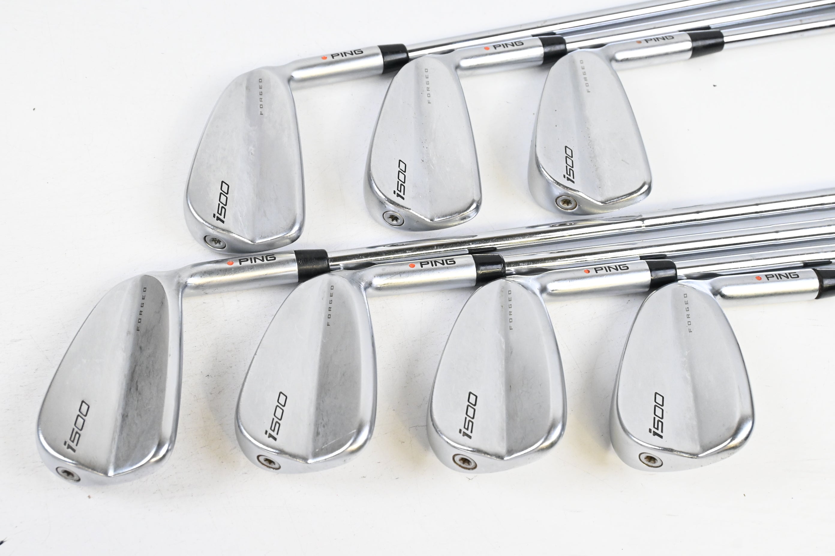 Ping i500 Irons / 4-PW / Orange Dot / Stiff Flex KBS Tour 90 Shafts