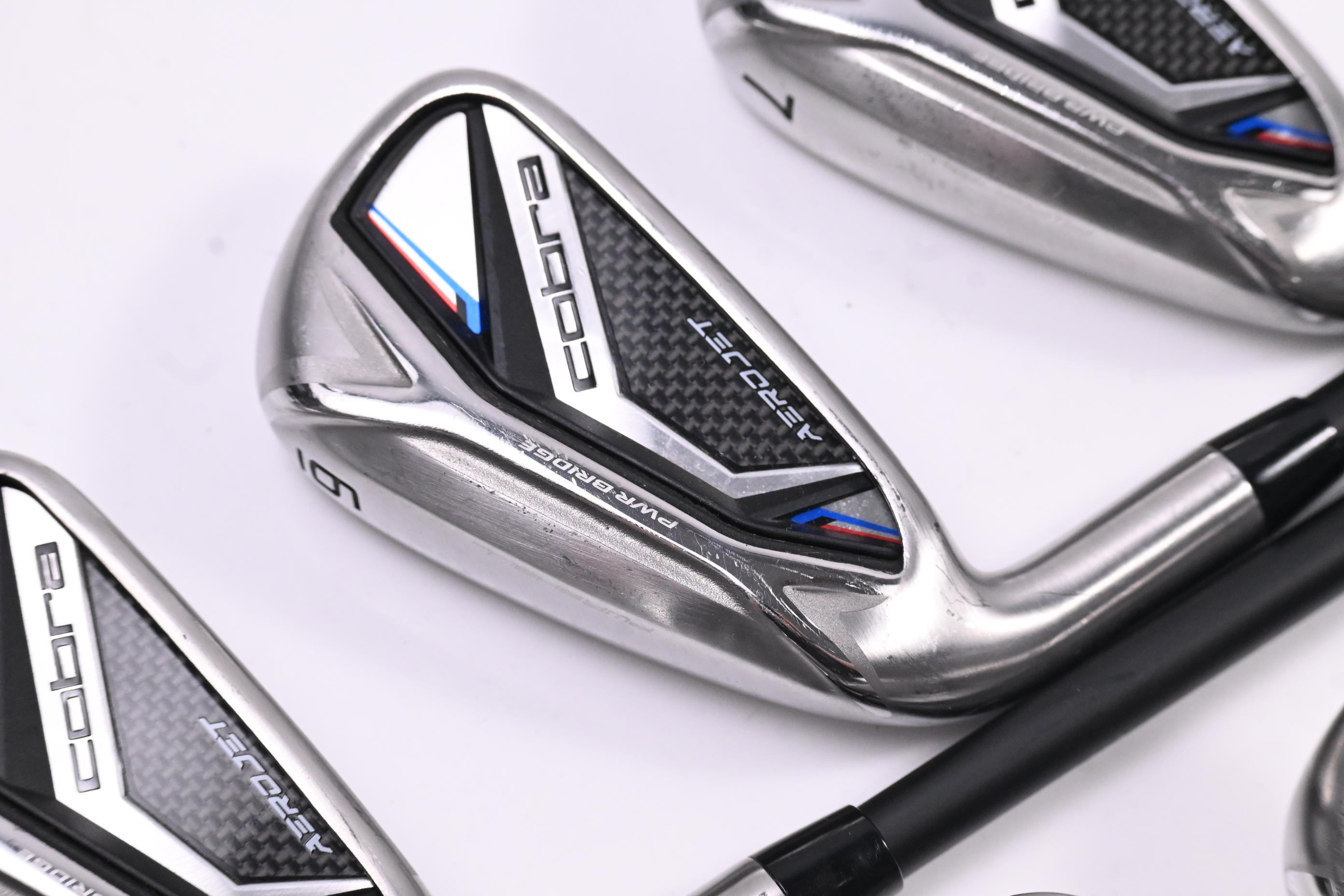 Left Hand Cobra Aerojet Irons / 5-PW+SW / Regular Flex KBS PGI 75 Shafts
