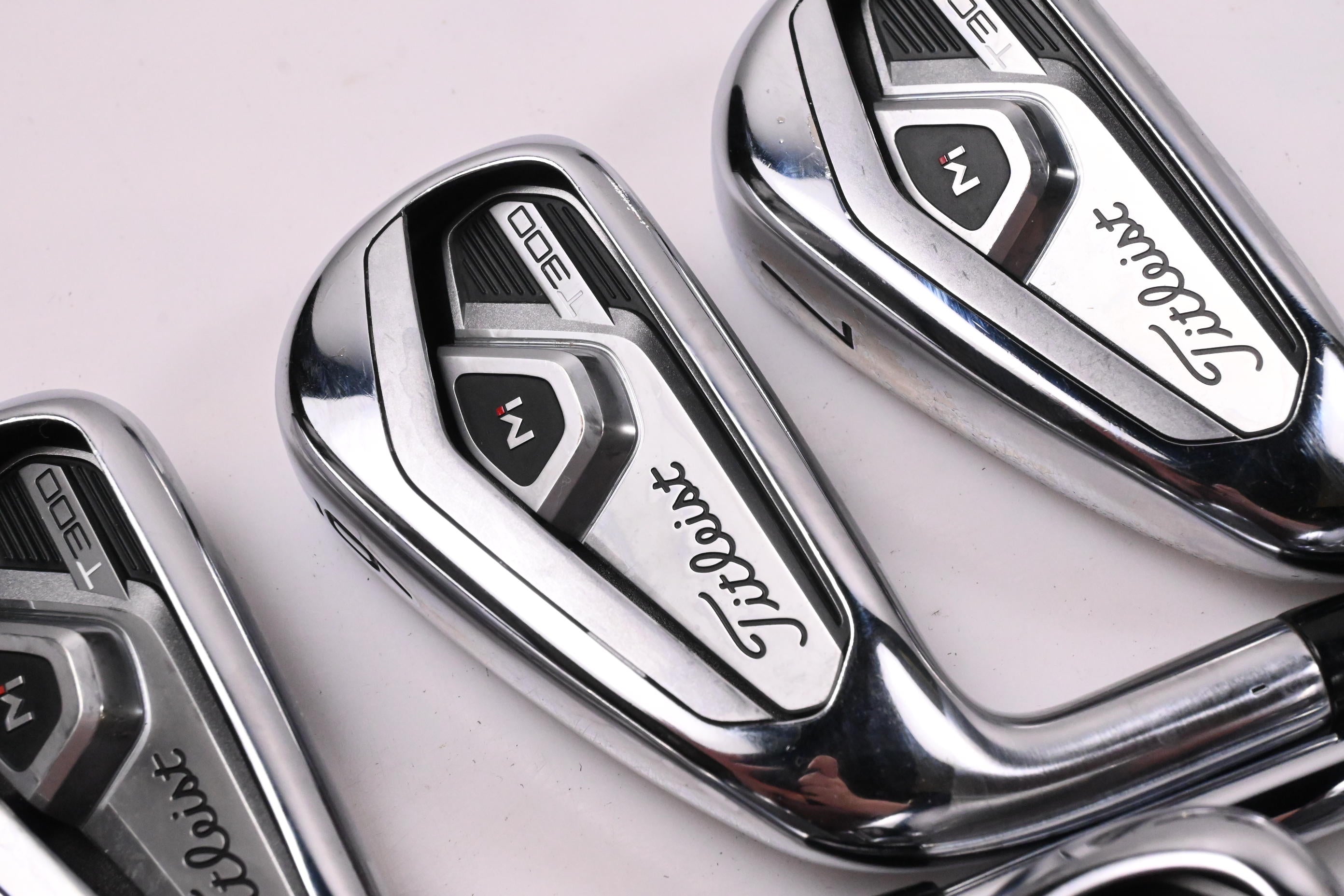 Left Hand Titleist T300 2021 Irons / 5-PW+48° / Regular Flex AMT Red R300 Shafts