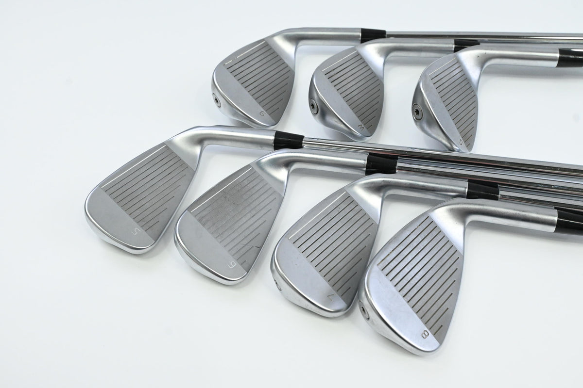 Left Hand Ping G410 Irons / 5-PW+SW / Green Dot / Regular Flex Dynamic Gold 105