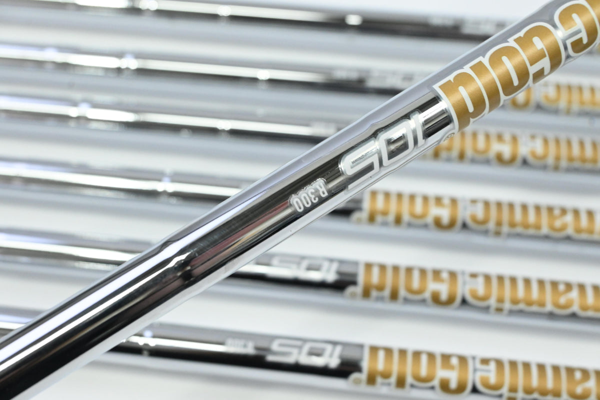 Left Hand Ping G410 Irons / 5-PW+SW / Green Dot / Regular Flex Dynamic Gold 105