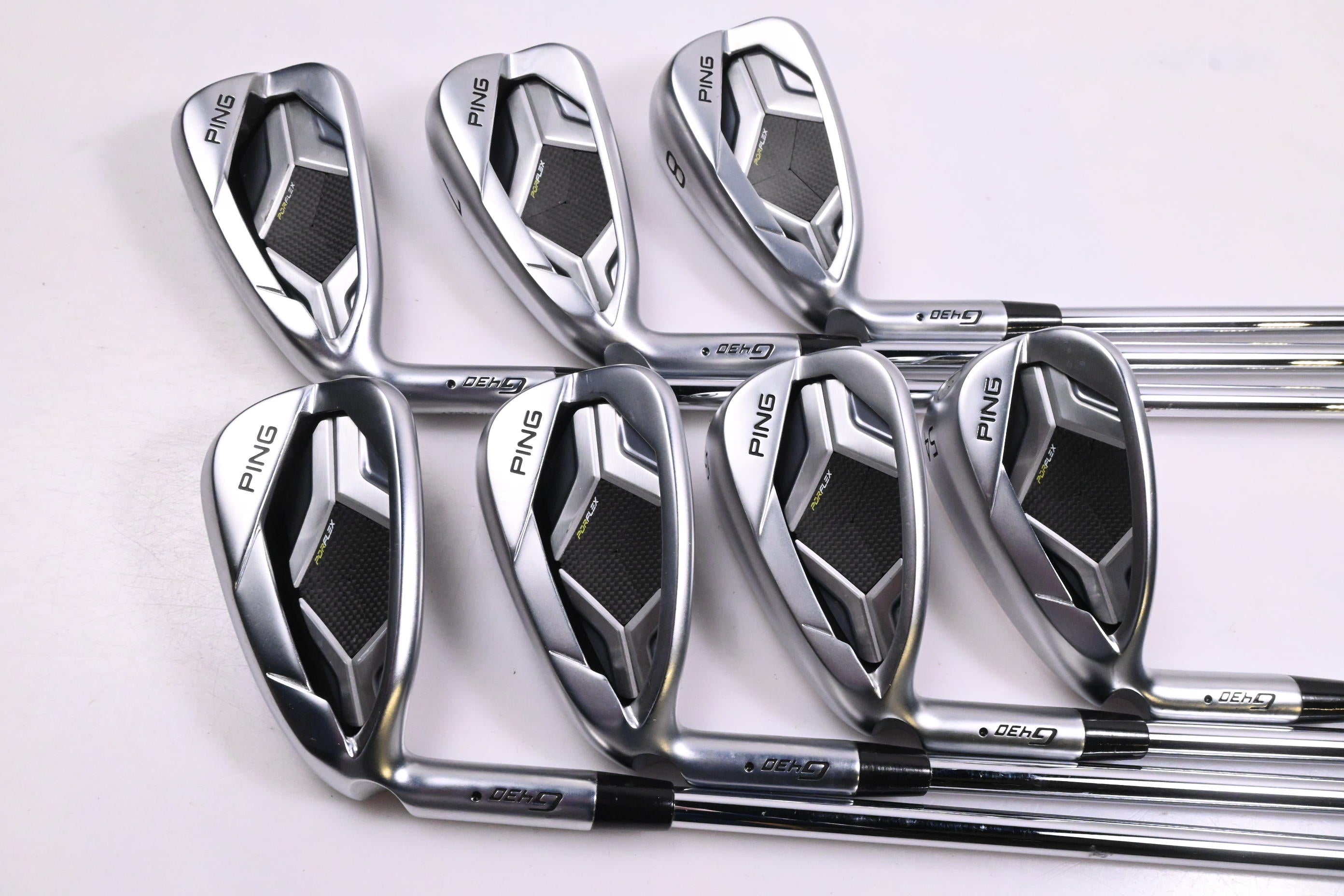 Left Hand Ping G430 Irons / 6-PW+45°+54° / Black Dot / Regular Flex Ping AWT 3.0