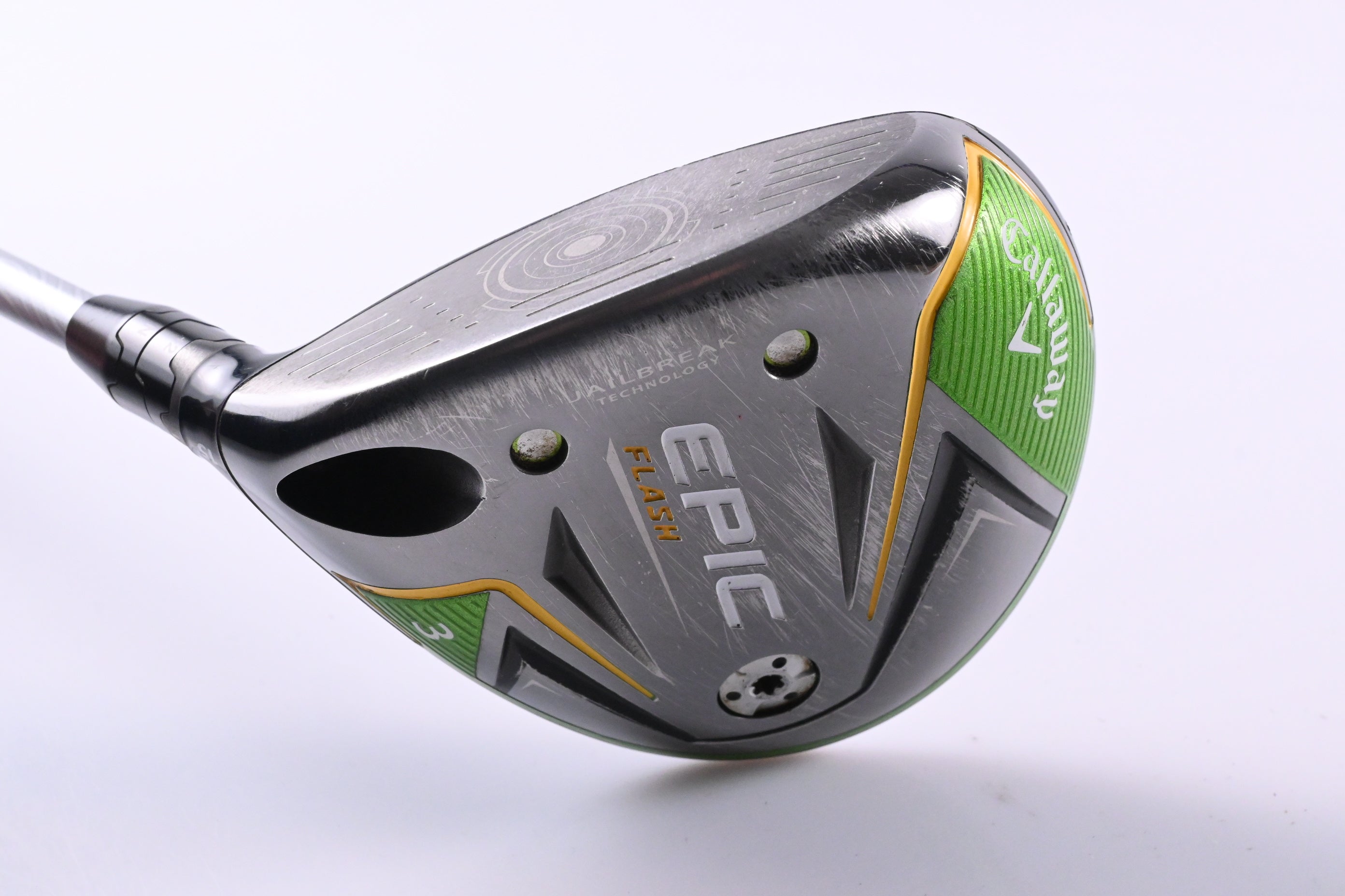 Left Hand Callaway Epic Flash #3 Wood / 15 Degree / Senior Flex Evenflow Green