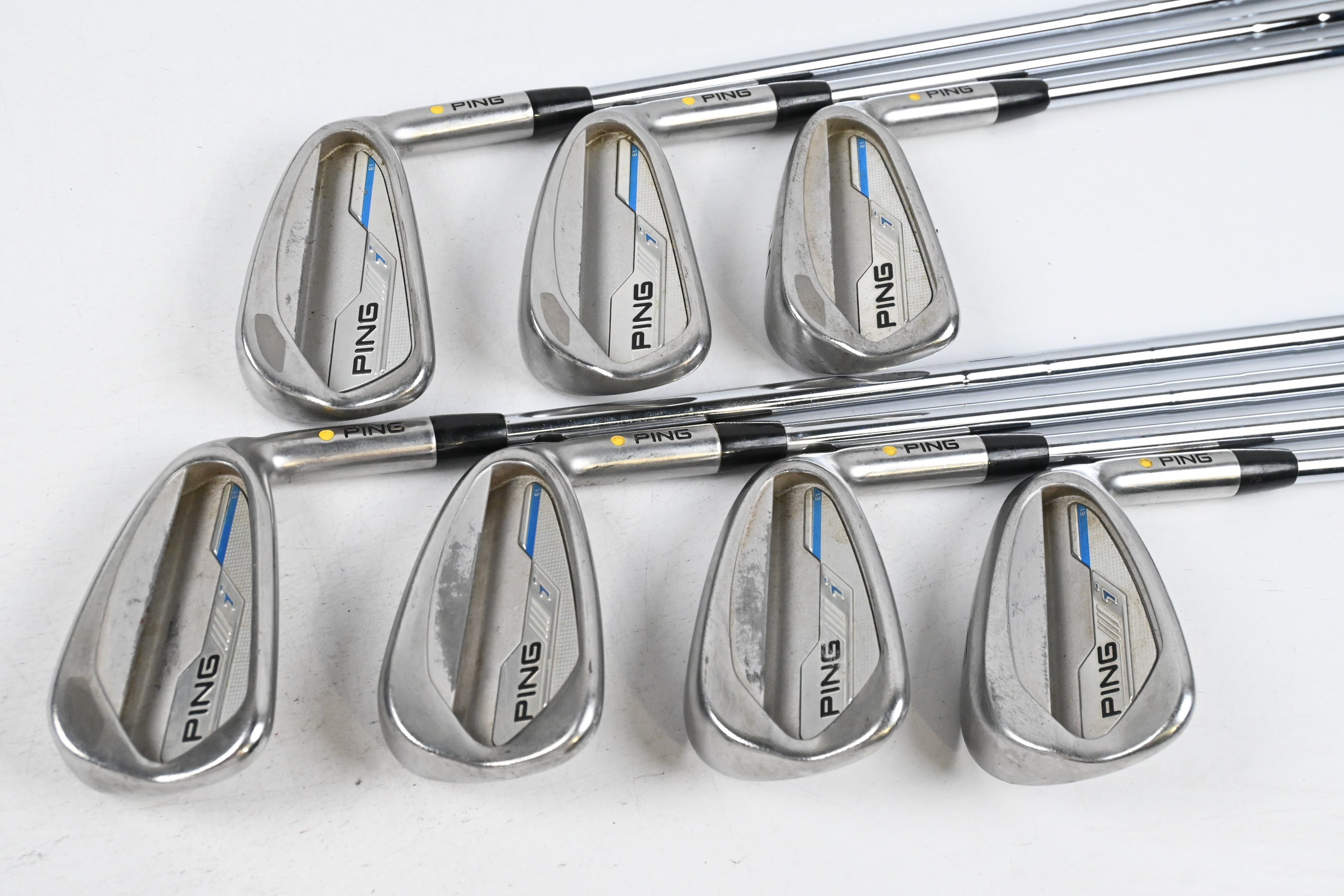 Ping i-Series E1 Irons / 4-PW / Yellow Dot / Stiff Flex Ping CFS Distance Shafts