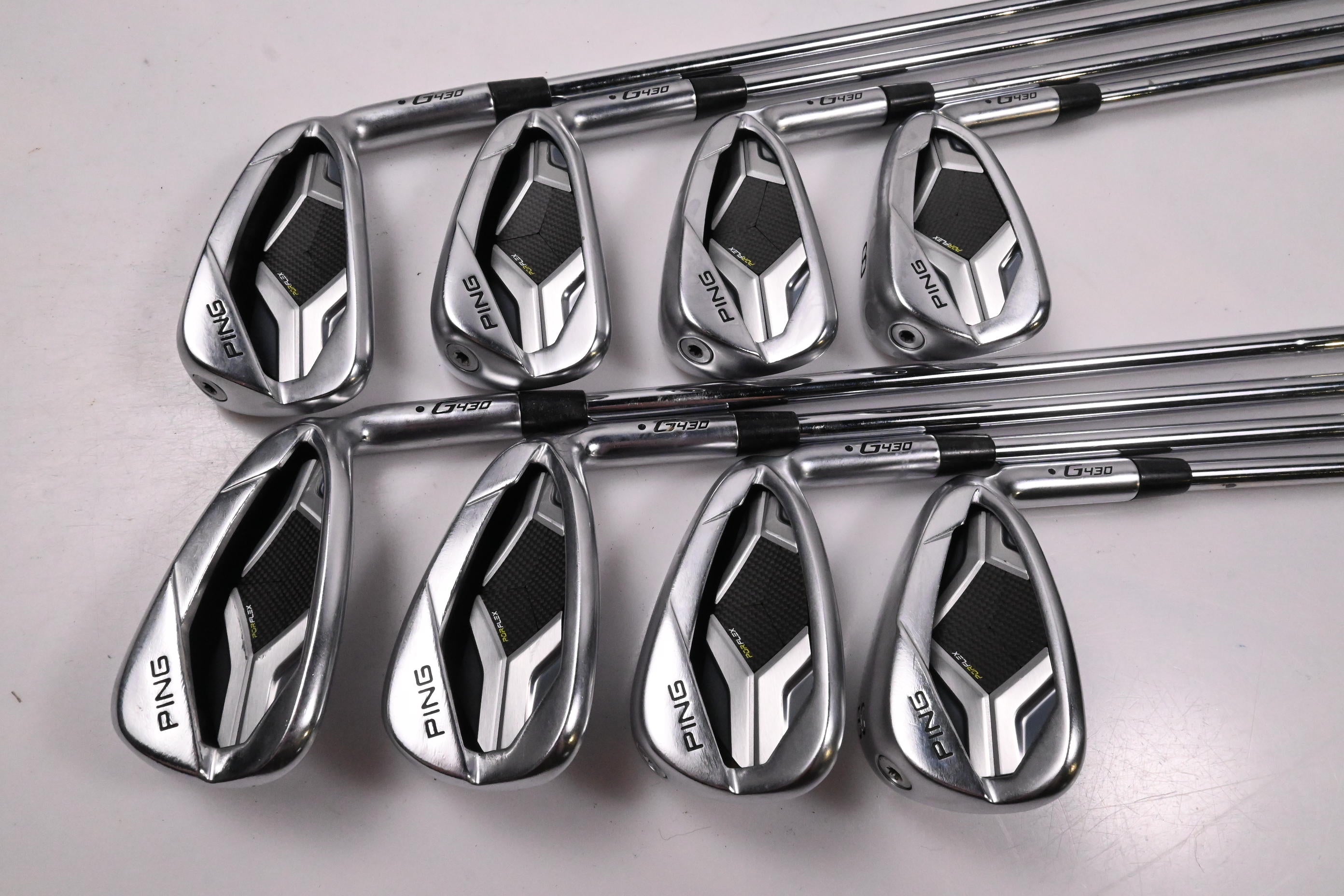 Ping G430 Irons / 5-PW+45°+50° / Black Dot / Regular Flex Elevate MPH 95 Shafts