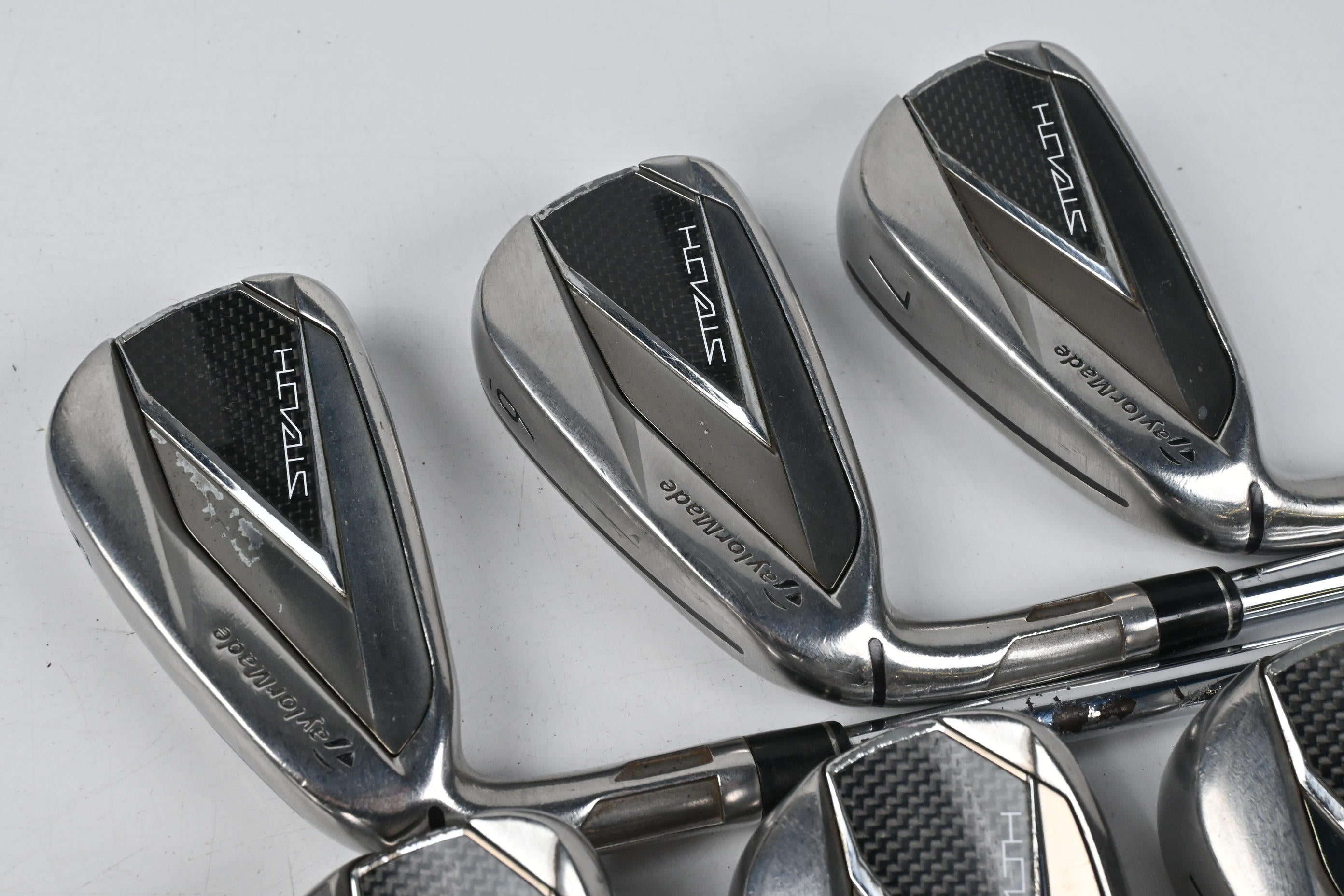 Left Hand Taylormade Stealth Irons / 5-PW / Stiff Flex Dynamic Gold S300 Shafts