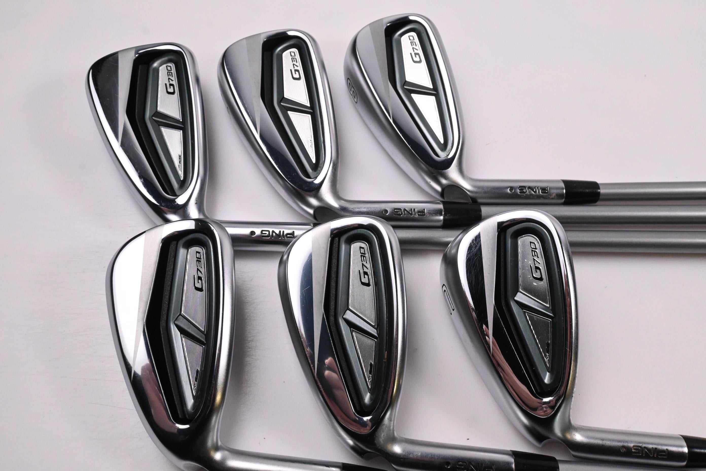 Left Hand Ping G730 Irons / 6-PW+GW / Black Dot / Senior Flex Ping Alta Quick 45