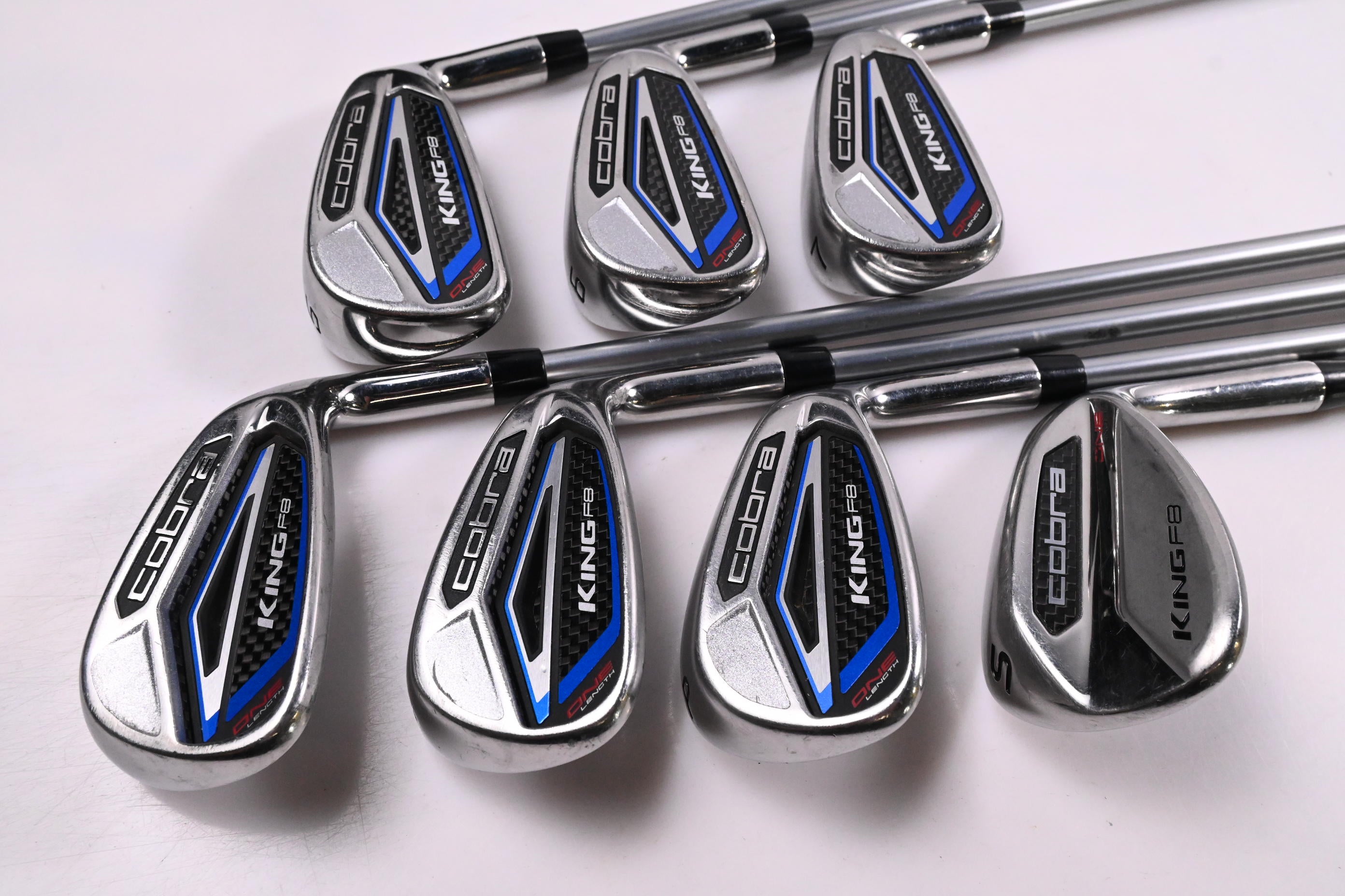 Cobra King F8 Irons / 5-PW+SW / Senior Flex Fujikura Rogue Pro 65 Shafts