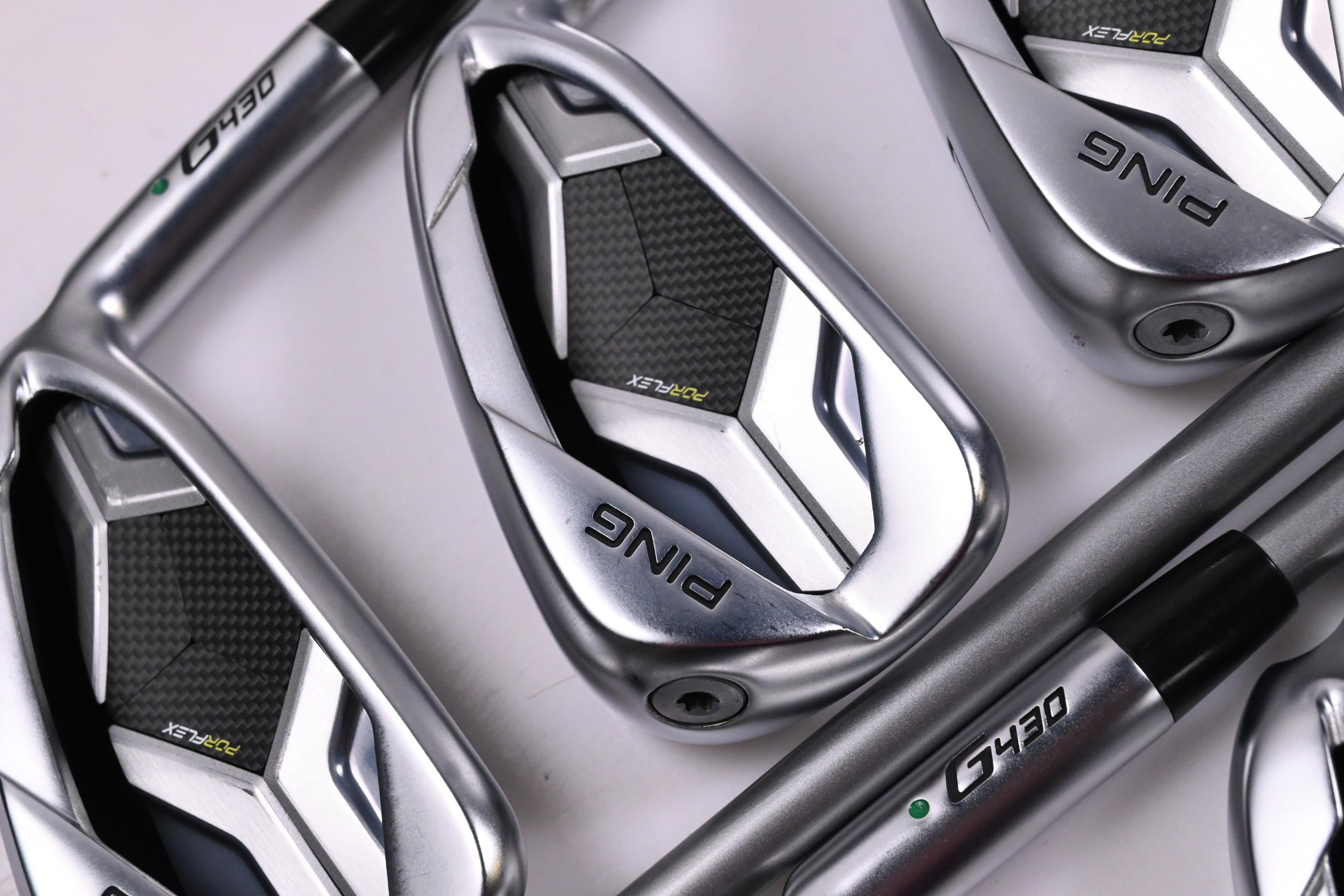 Ping G430 Irons / 5-PW+45 / Green Dot / Senior Flex Ping Alta Quick 45 Shafts