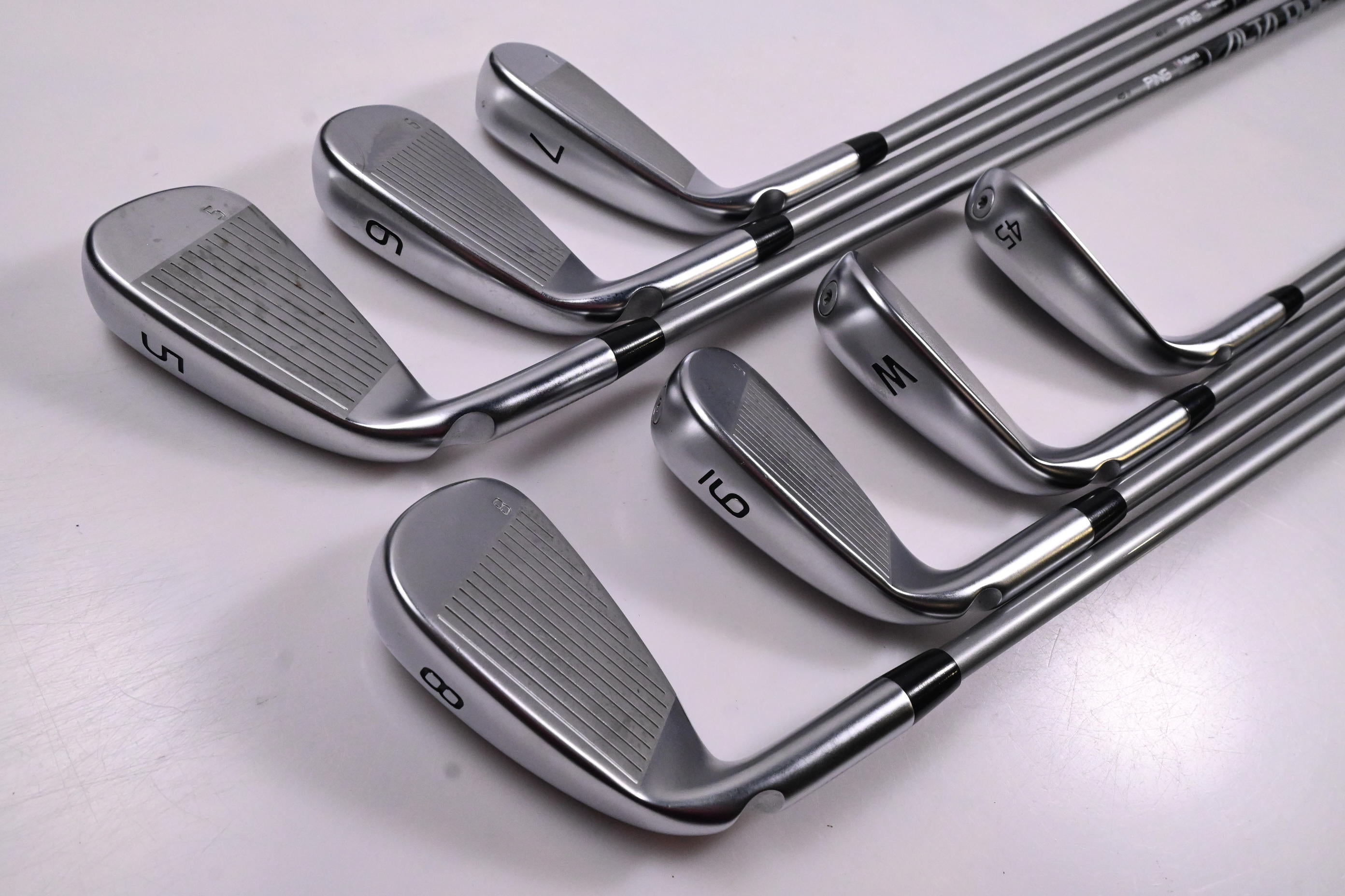 Ping G430 Irons / 5-PW+45 / Green Dot / Senior Flex Ping Alta Quick 45 Shafts