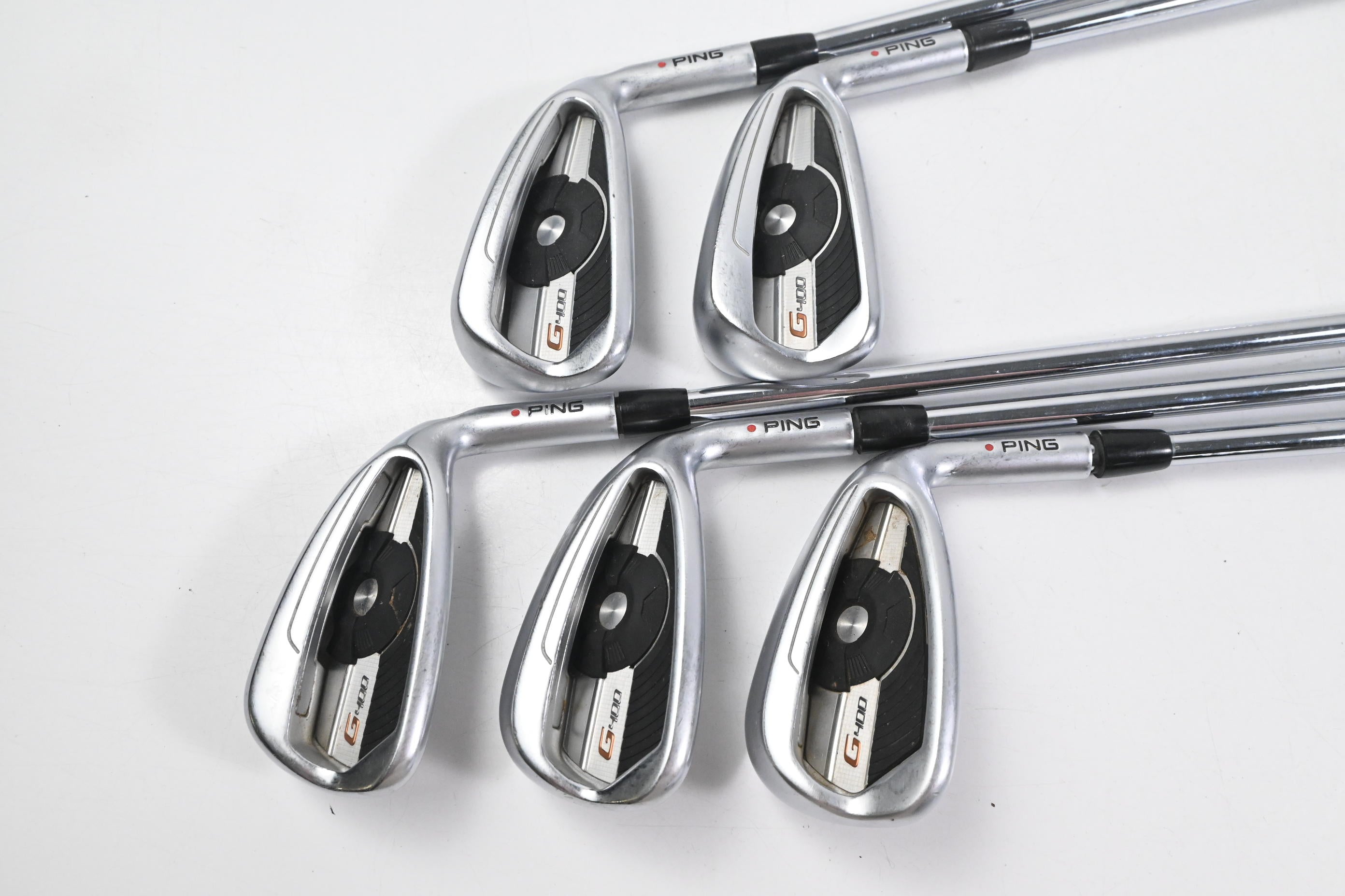 Ping G400 Irons / 6-PW / Red Dot / Regular Flex Ping AWT 2.0 Shafts