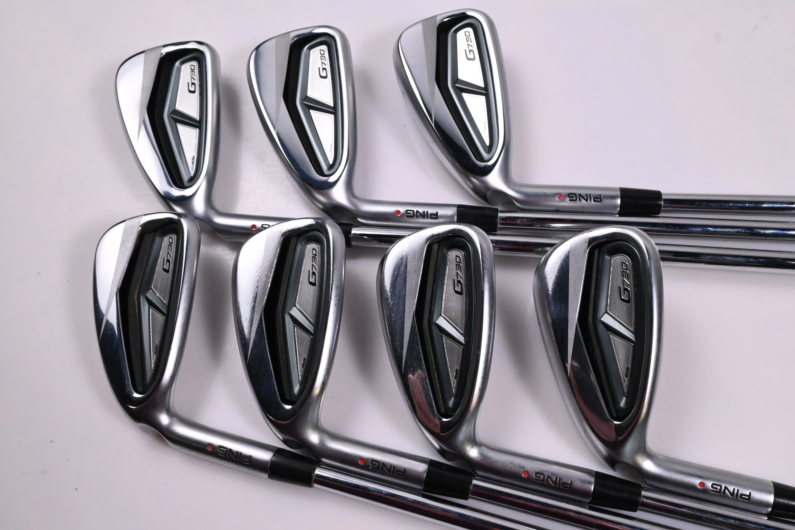 Left Hand Ping G730 Irons / 5-PW+GW+LW / Red Dot / Regular Flex NS Pro Modus 3
