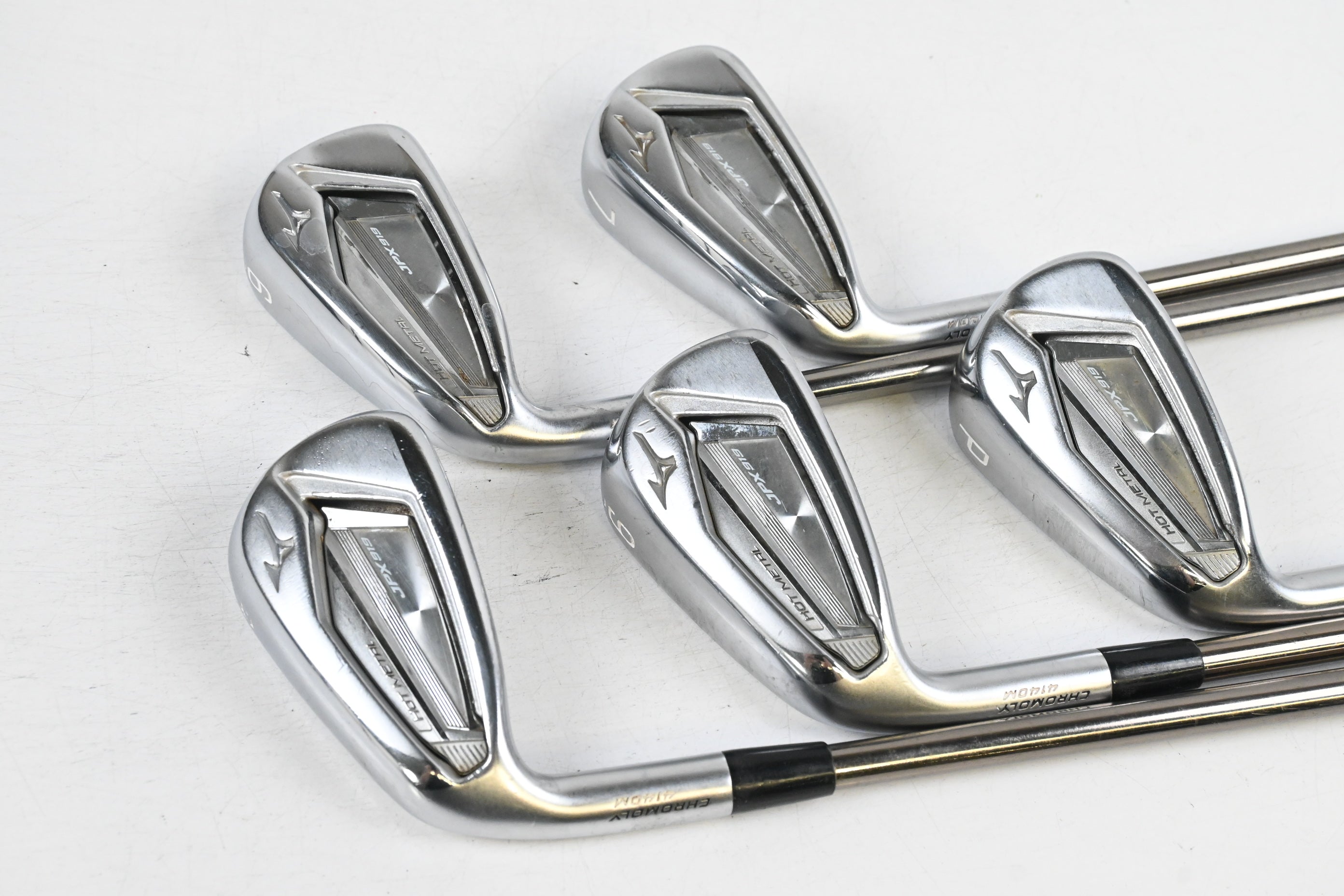 Left Hand Mizuno JPX 919 Hot Metal Irons / 6-PW / Senior Flex UST Mamiya Recoil