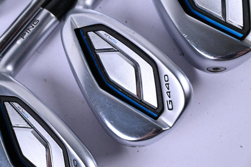 Ping G440 Irons / 5-PW+GW / White Dot / Stiff Flex Ping AWT 3.0 Shafts