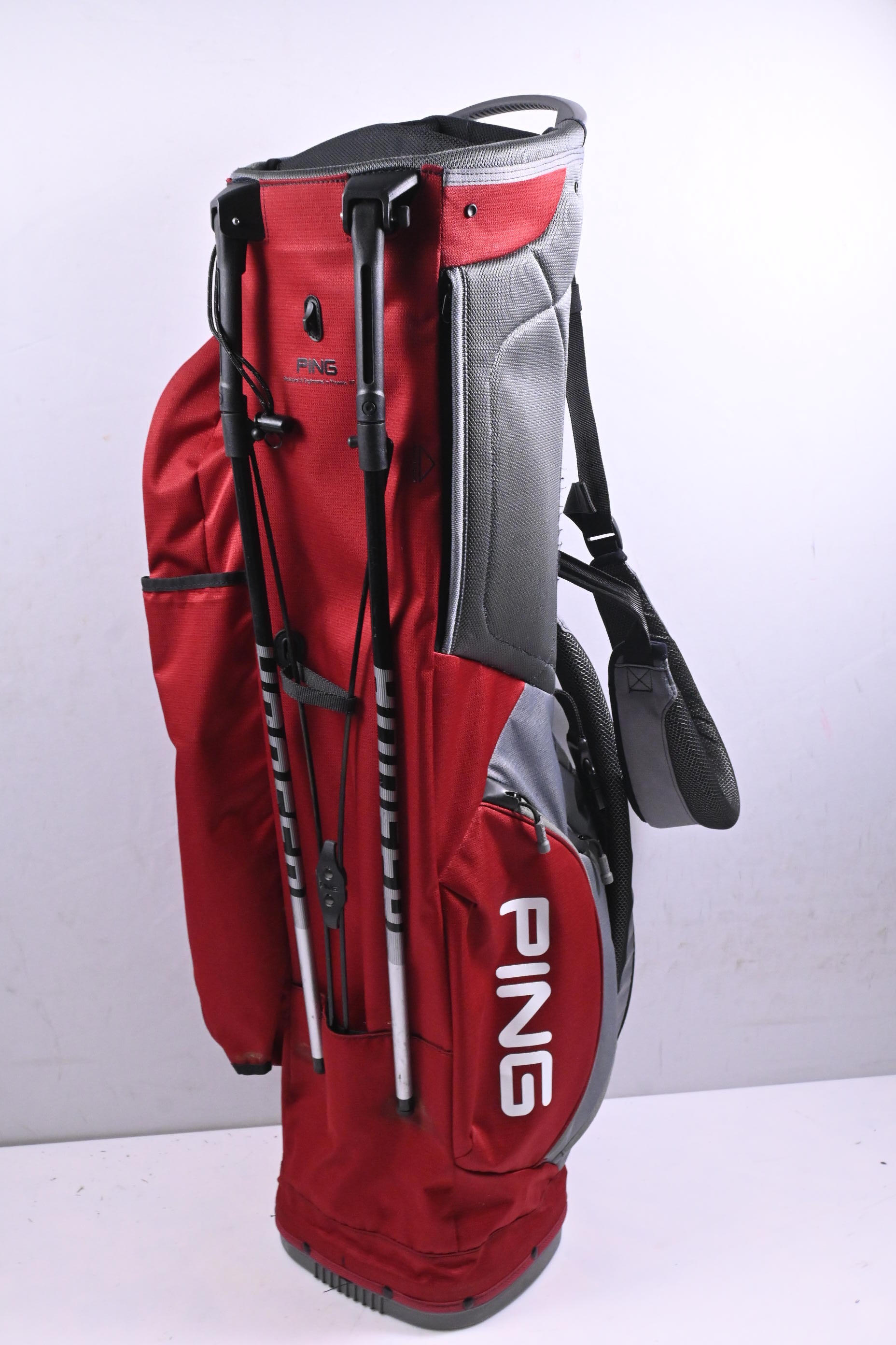Ping Hoofer Lite Stand Bag / 4-Way Divider / Maroon, Grey