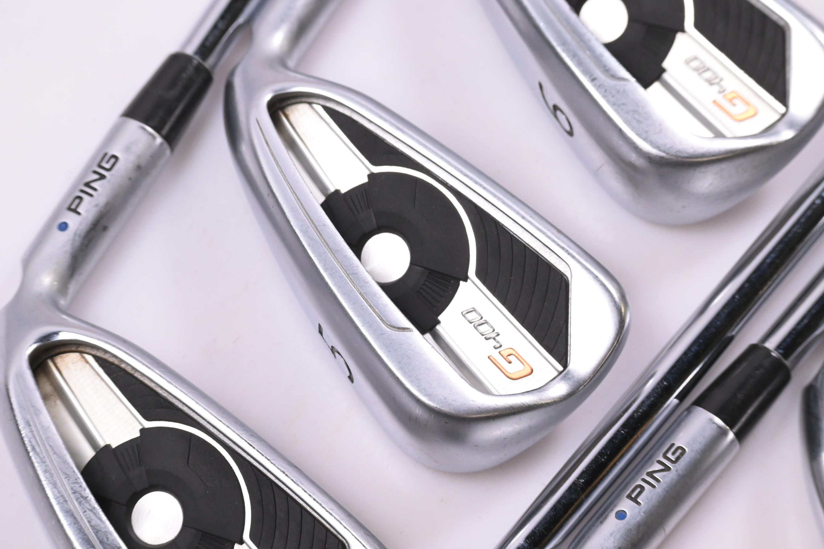 Ping G400 Irons / 4-PW / Blue Dot / Regular Flex Ping AWT 2.0 Shafts