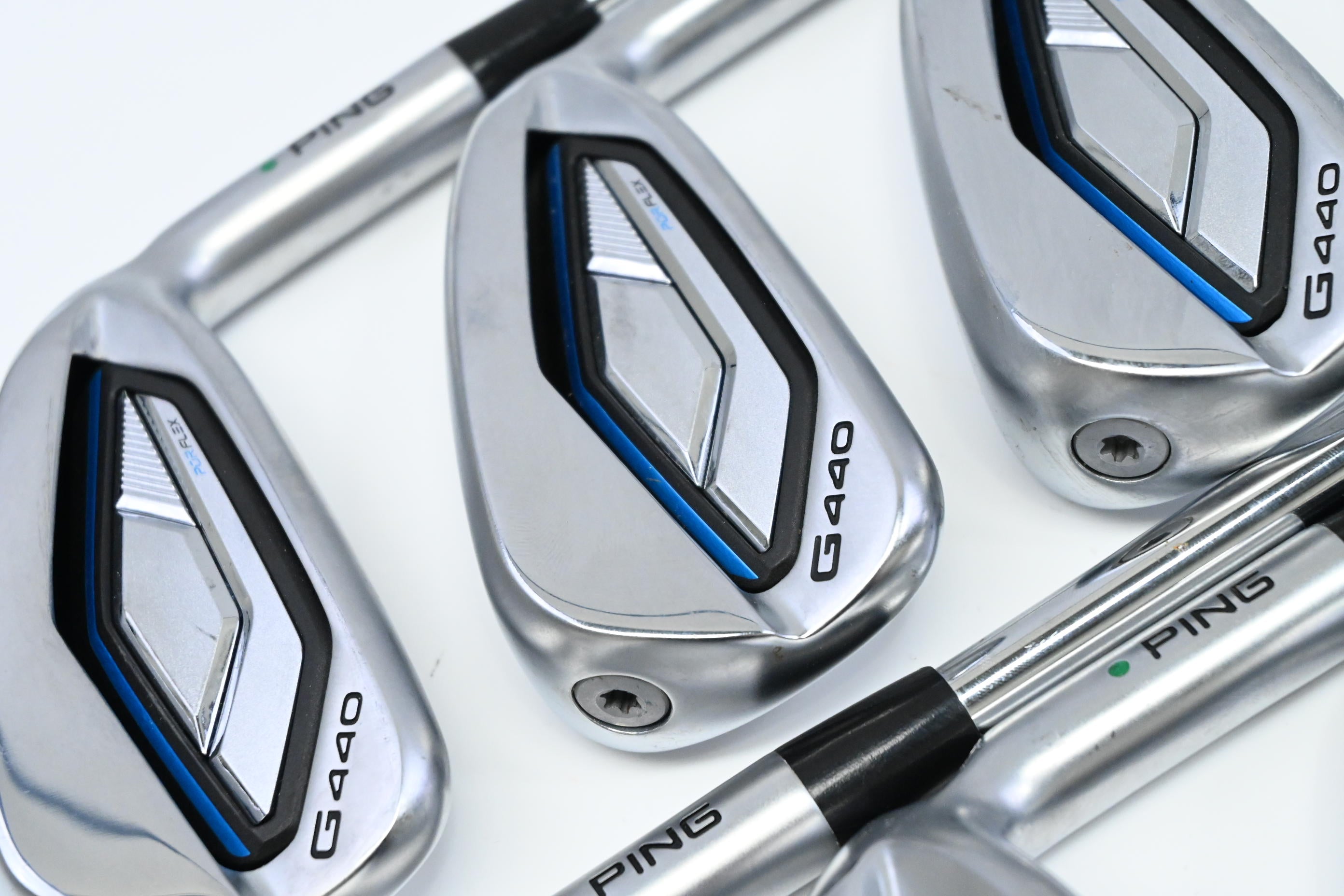 Ping G440 Irons / 5-PW+UW+56° / Green Dot / Stiff Flex Dynamic Gold S300 Shafts