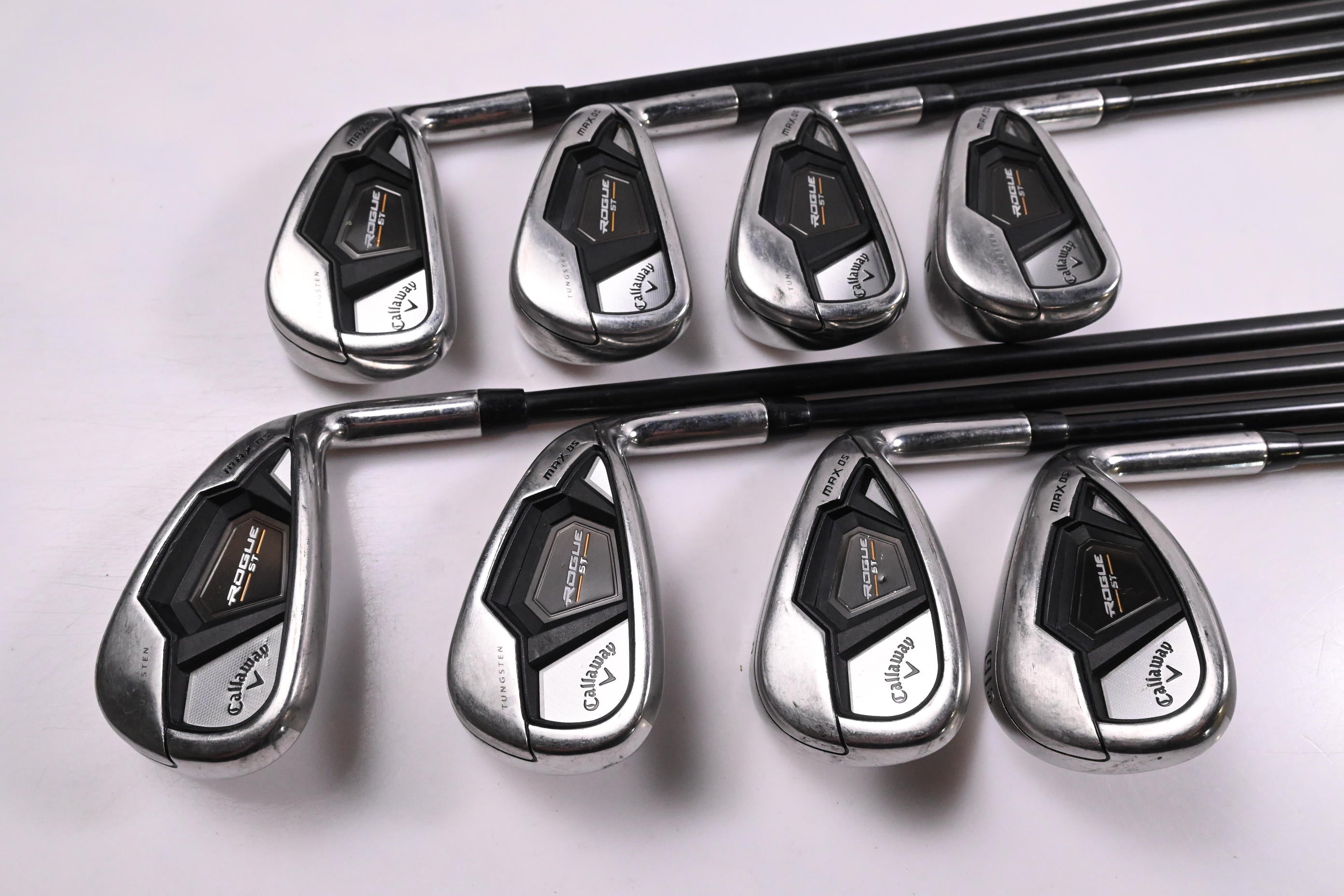 Callaway Rogue ST Max OS Irons / 4-PW+GW / Regular Flex Cypher 60 Shafts