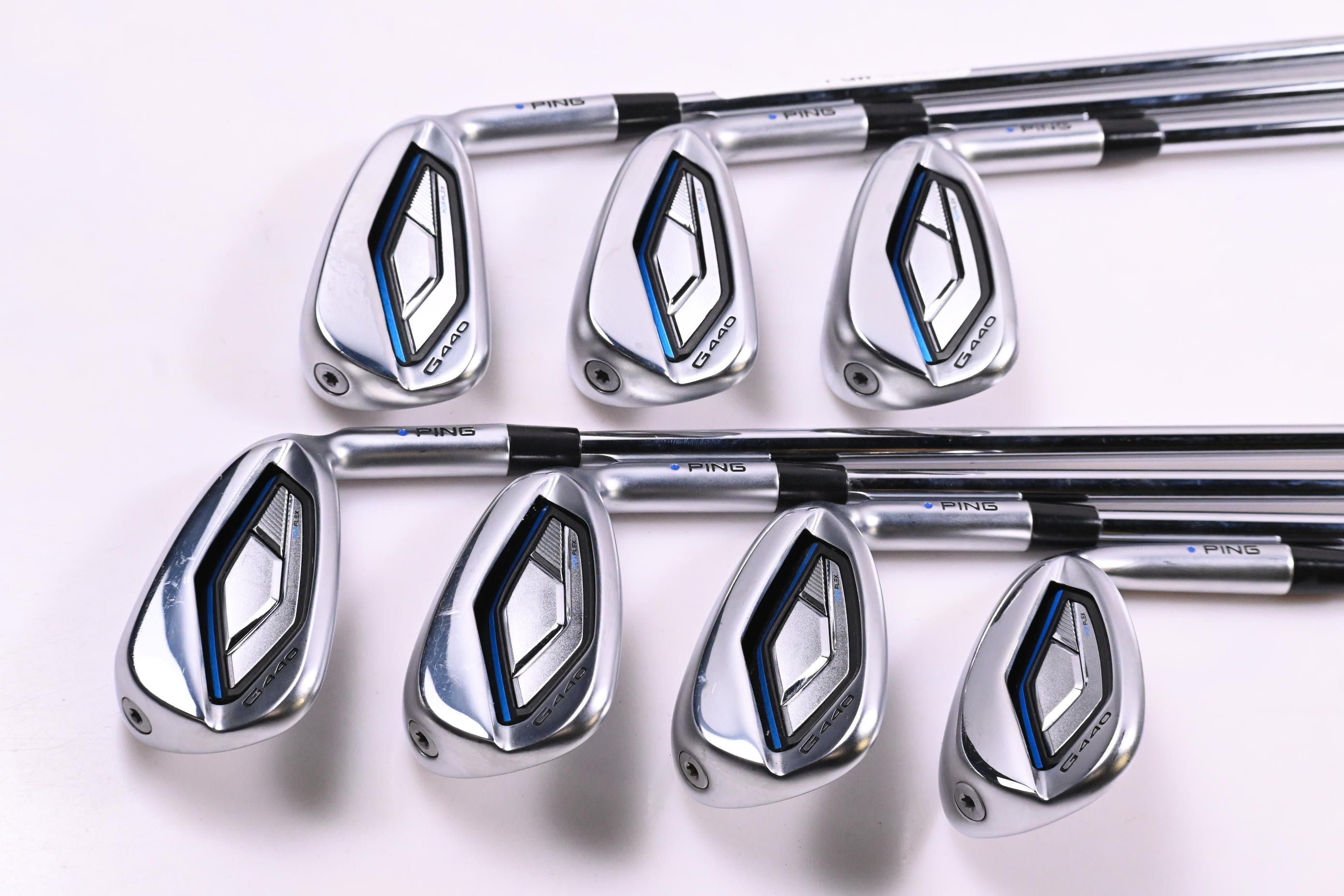 Ping G440 Irons / 6-PW+GW+56° / Blue Dot / Regular Flex Ping AWT 3.0 Shafts