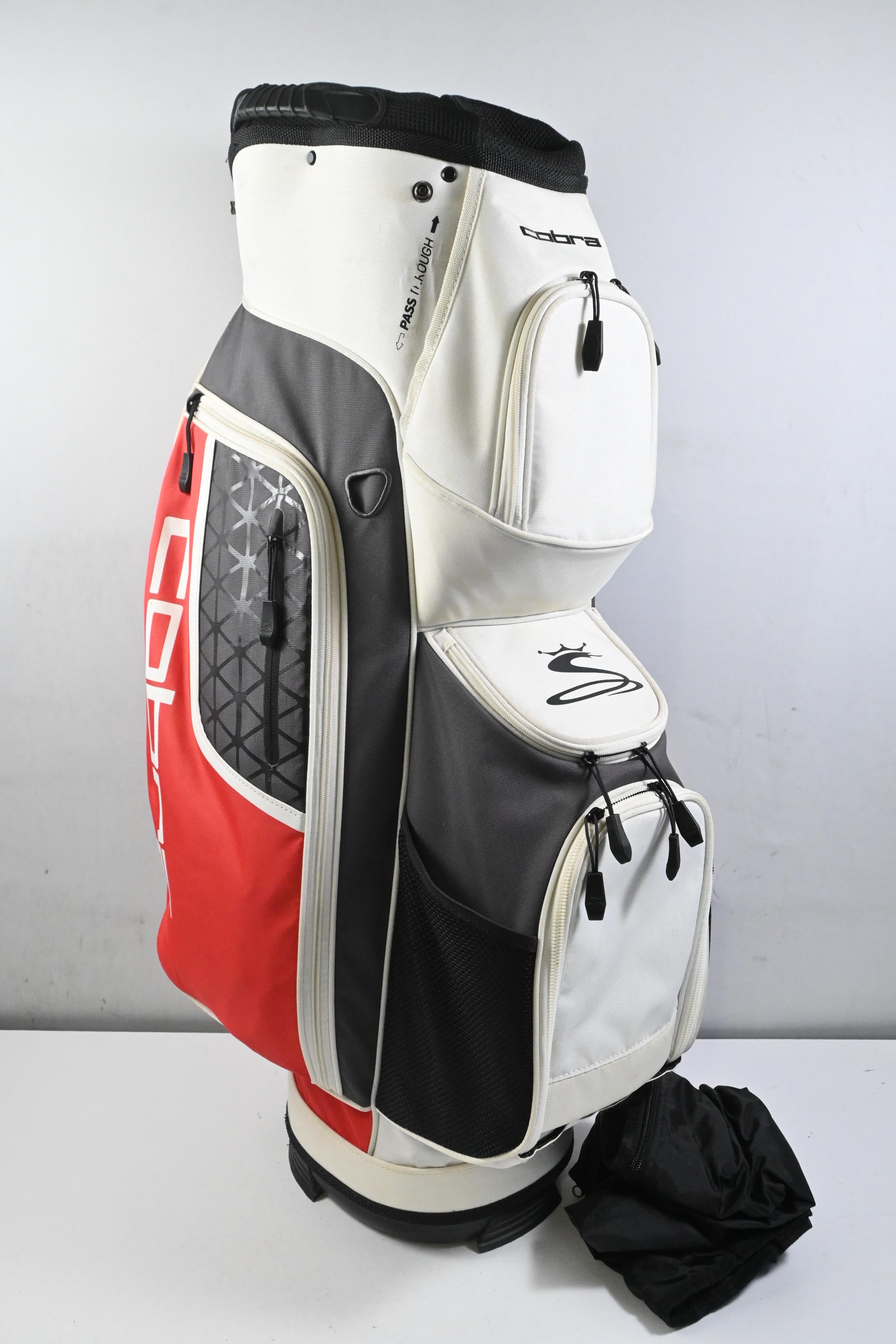 Cobra Cart Bag / 14-Way divider / White, Grey & Red