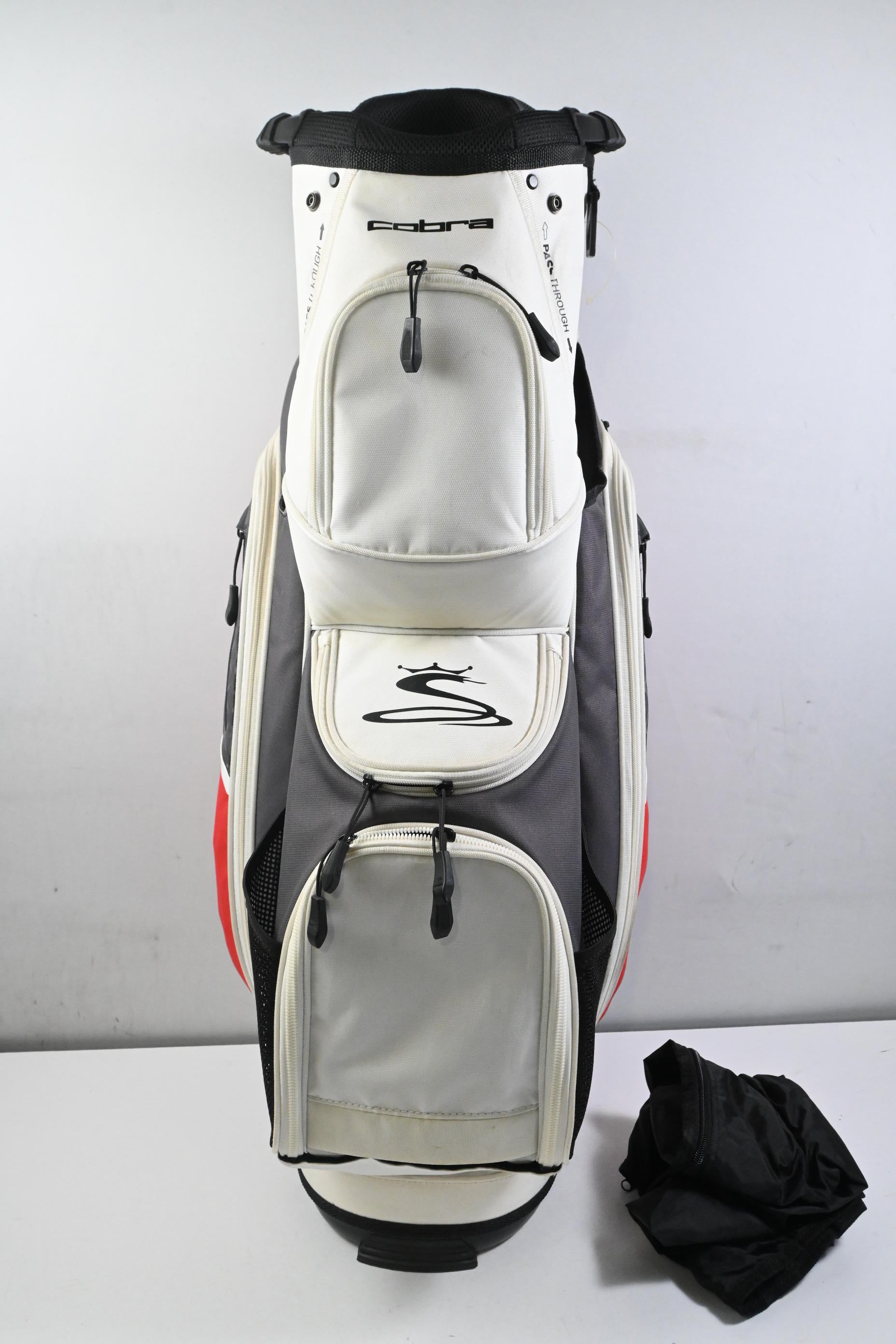 Cobra Cart Bag / 14-Way divider / White, Grey & Red
