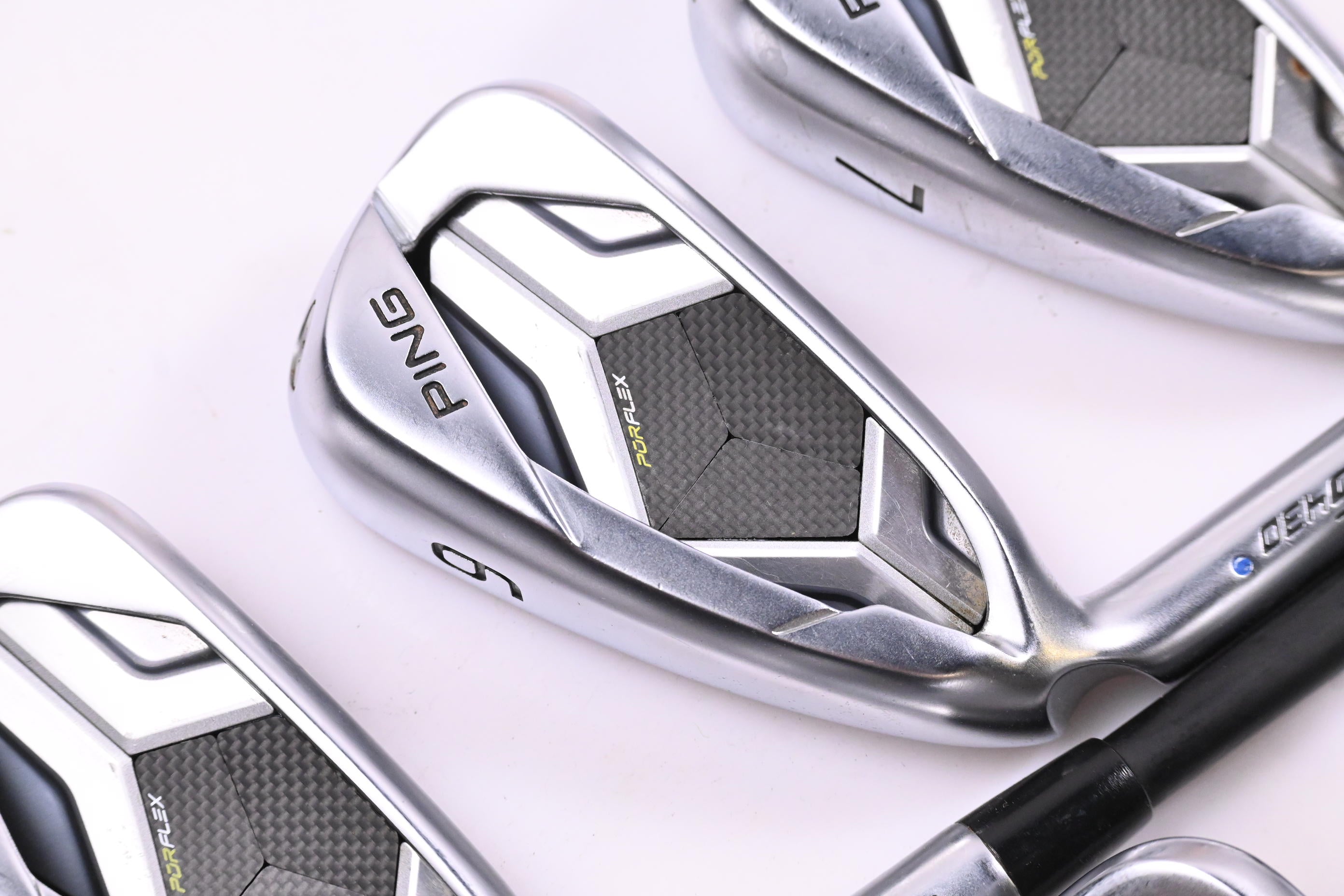 Left Hand Ping G430 Irons / 5-PW+50° / Blue Dot / Regular Flex Ping Alta CB