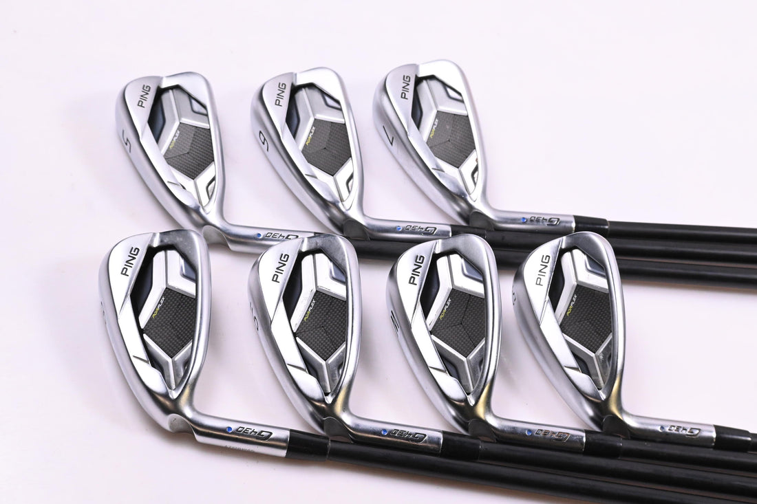 Left Hand Ping G430 Irons / 5-PW+50° / Blue Dot / Regular Flex Ping Alta CB