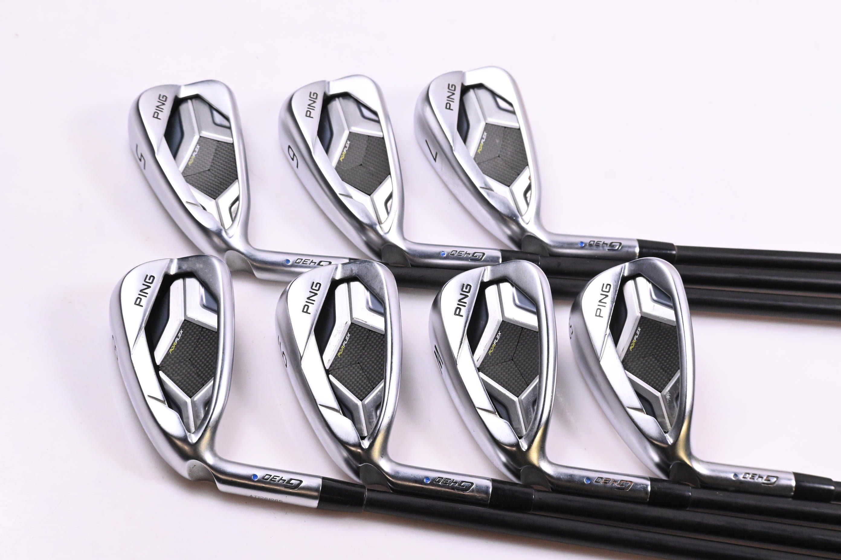 Left Hand Ping G430 Irons / 5-PW+50° / Blue Dot / Regular Flex Ping Alta CB
