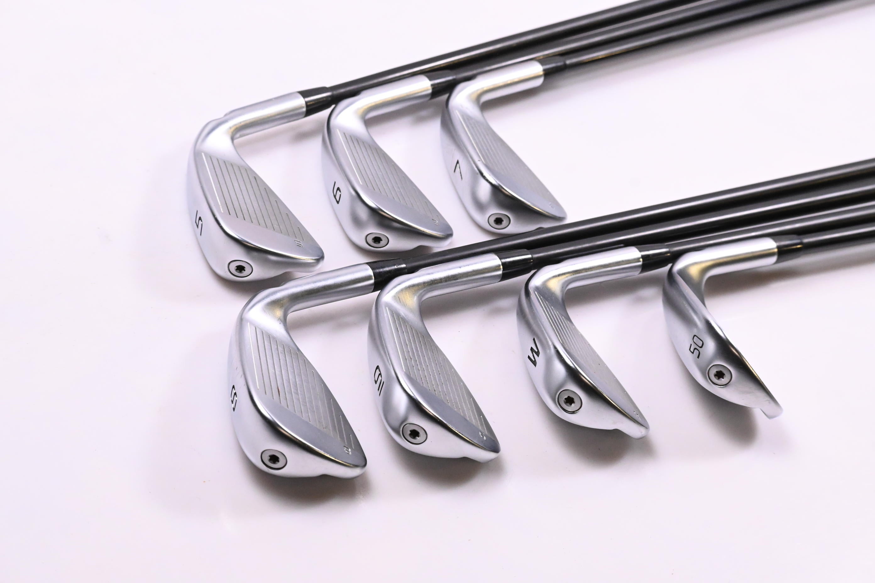 Left Hand Ping G430 Irons / 5-PW+50° / Blue Dot / Regular Flex Ping Alta CB