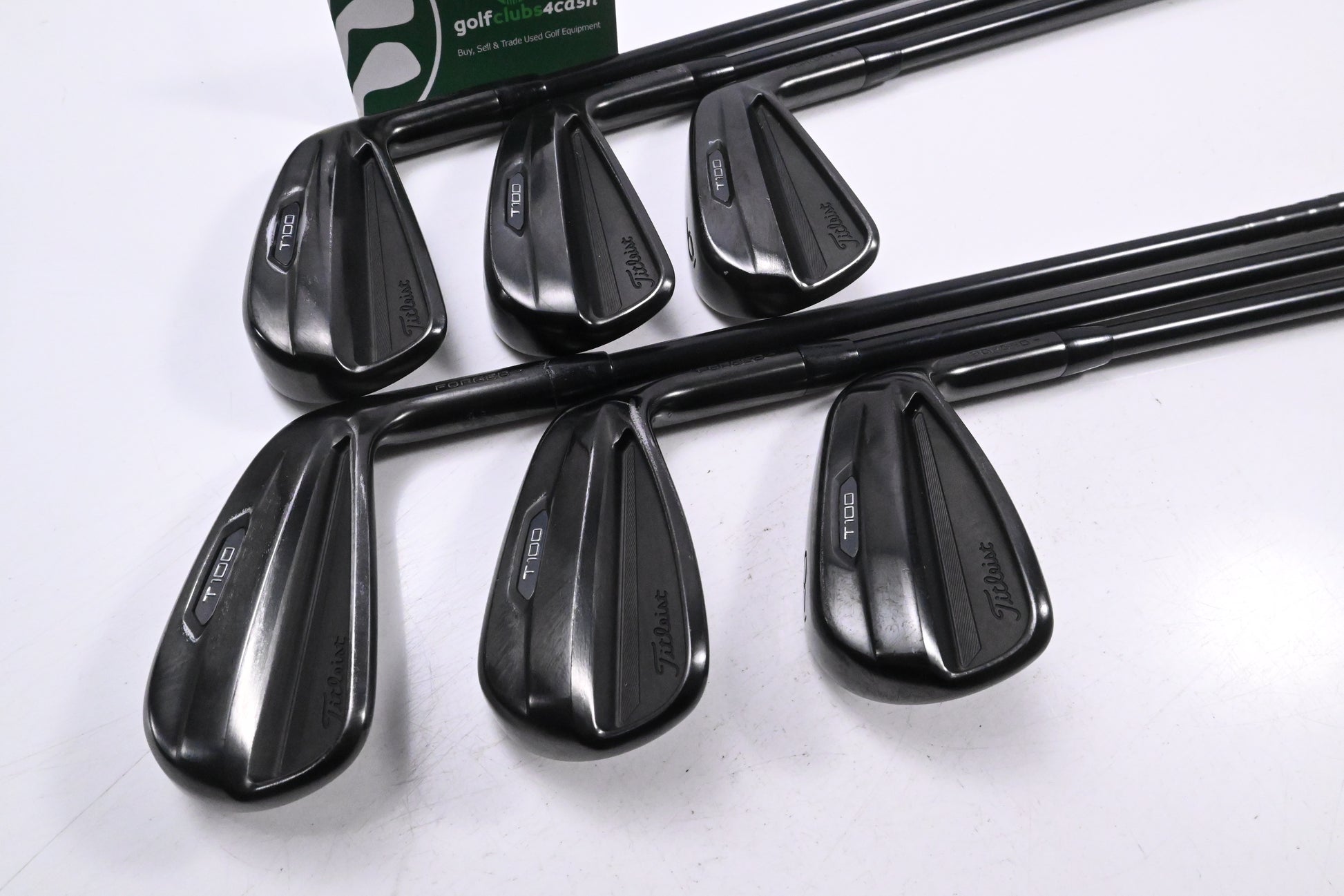 Titleist T100 Ltd Edition Black Irons / 4-9i / Stiff Flex AMT Black S300 Shafts