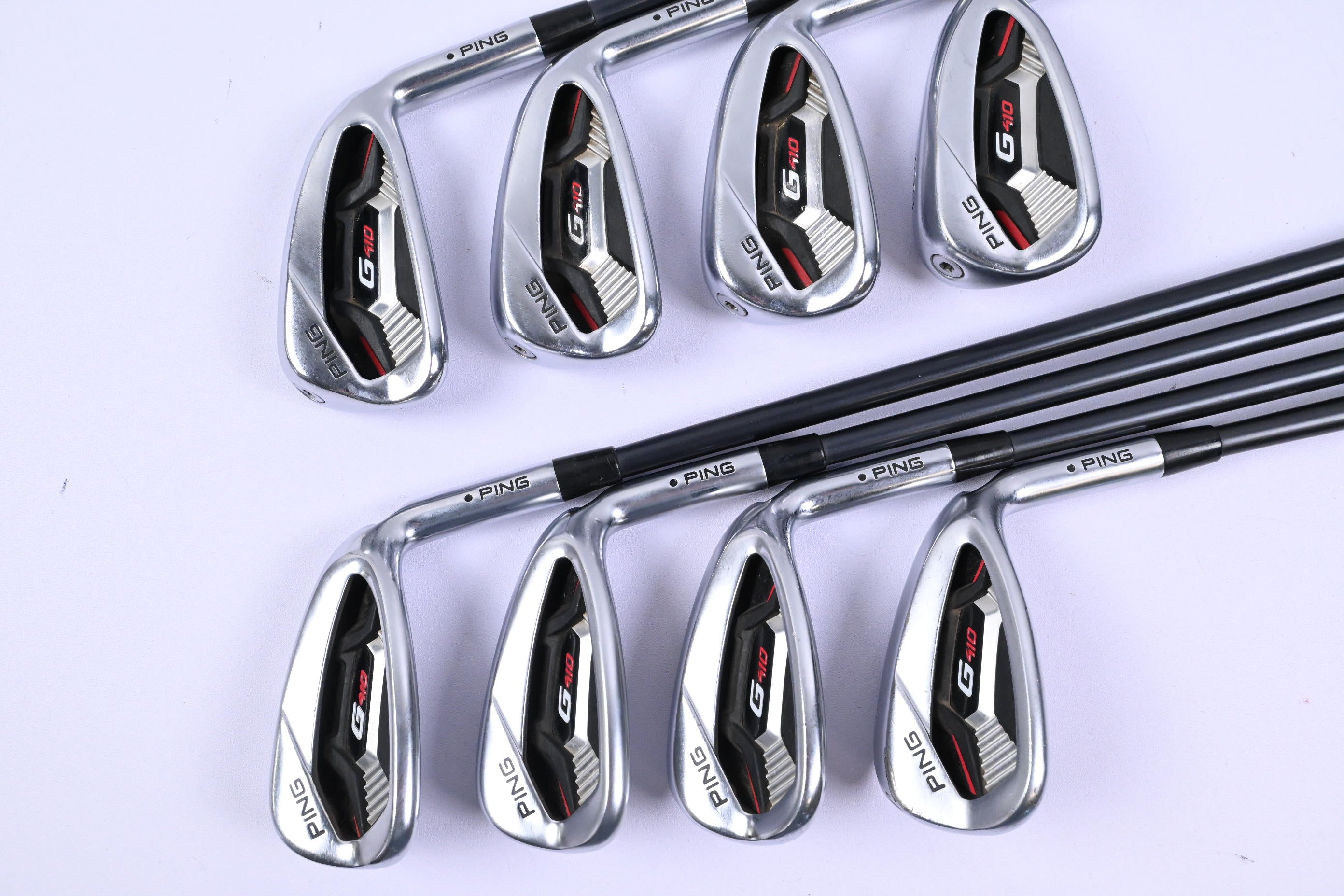 Ping G410 Irons / 6-PW+GW+SW+LW / Black Dot / Regular Flex Alta CB Red Shafts