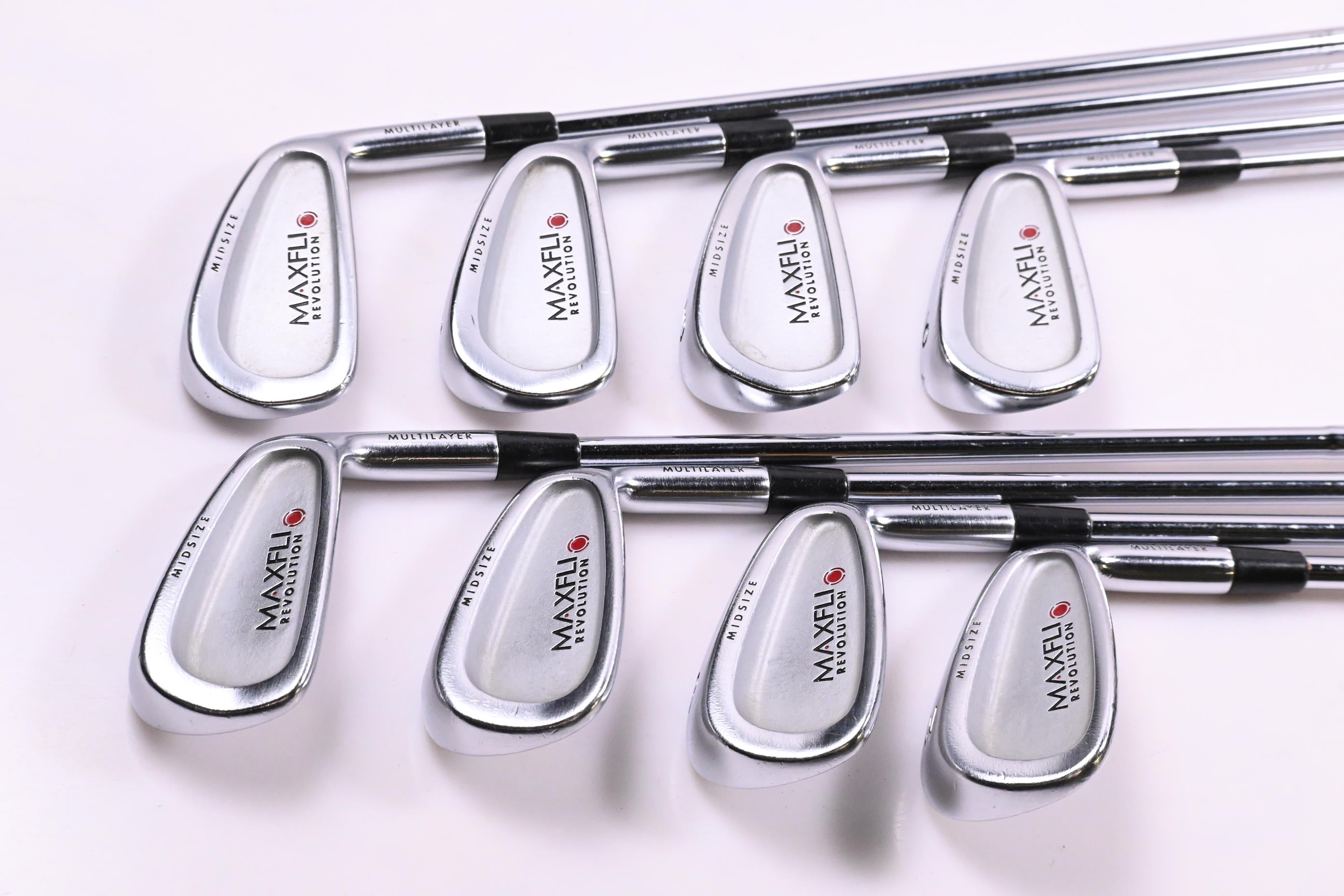 Maxfli Revolution Red Dot Irons / 3-PW / Regular Flex Dynalite Gold R300 Shafts