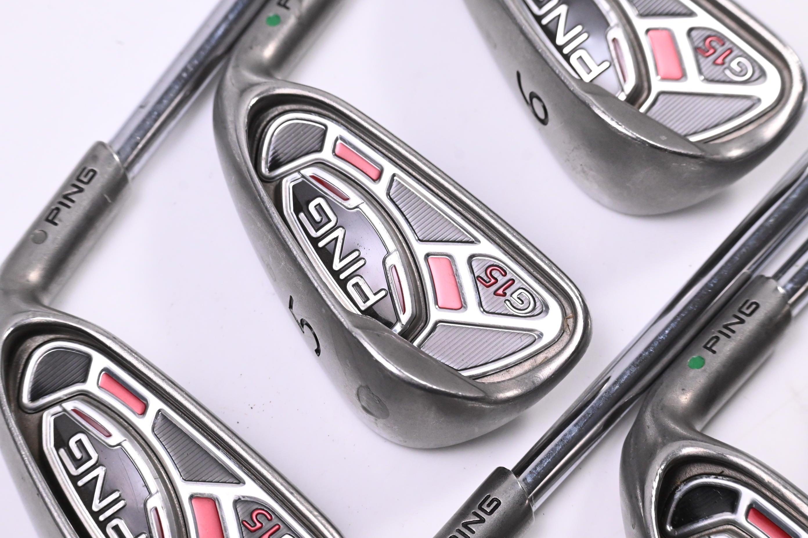 Ping G15 Irons / 4-9i / Green Dot / Regular Flex Ping AWT Shafts