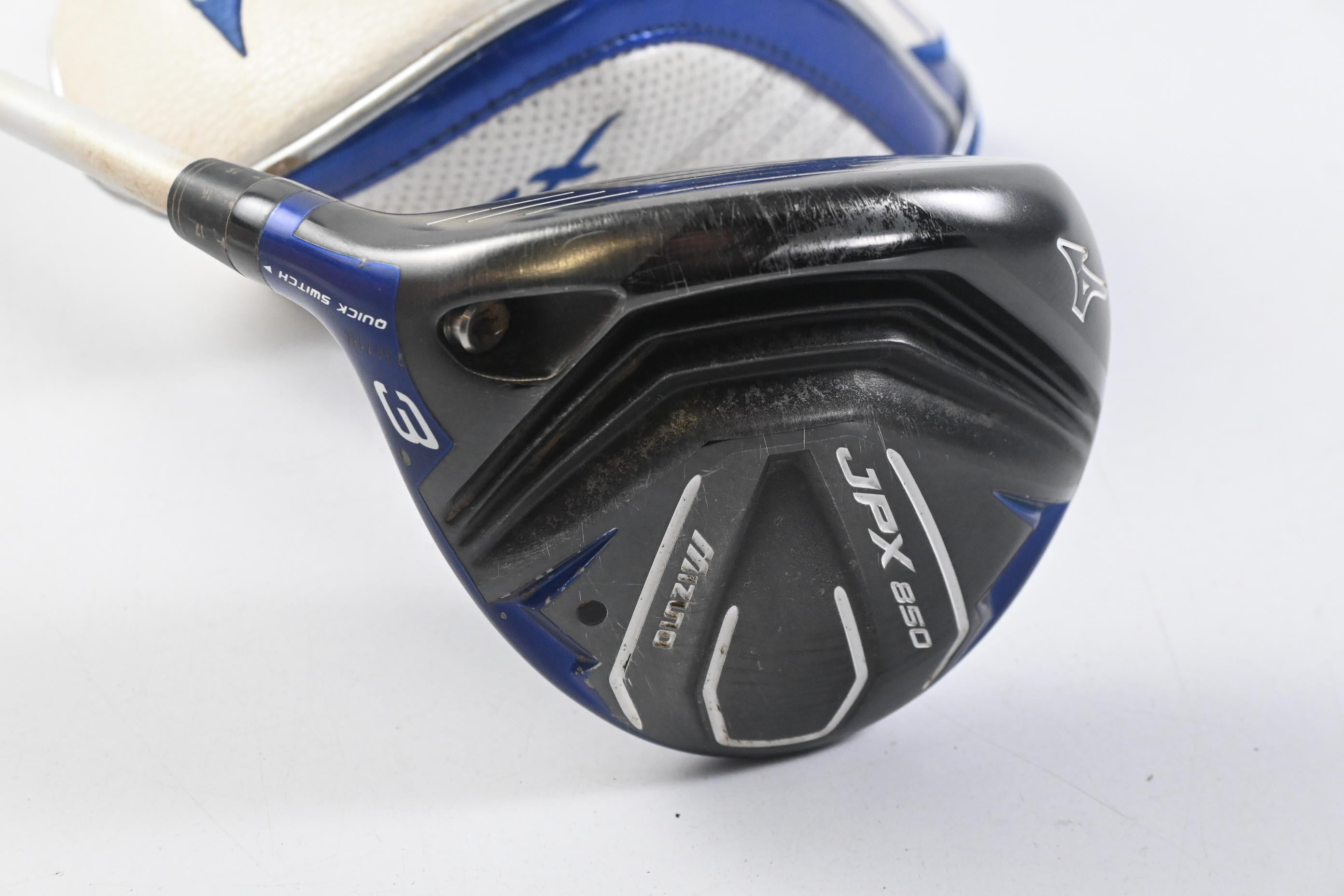 Left Hand Mizuno JPX 850 #3 Wood / 15 Degree / Stiff Flex Grafalloy Blue 75